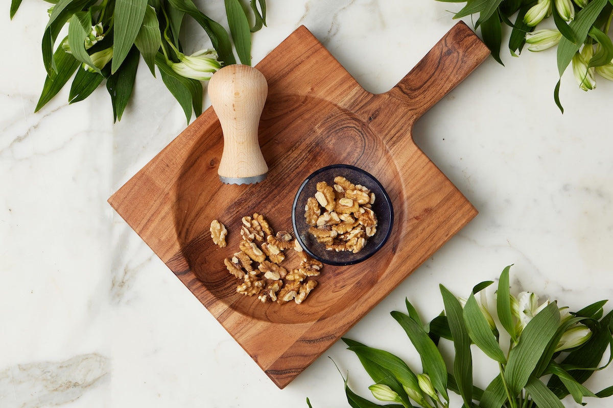 French Cutting Board Bowl with Mezzaluna Set