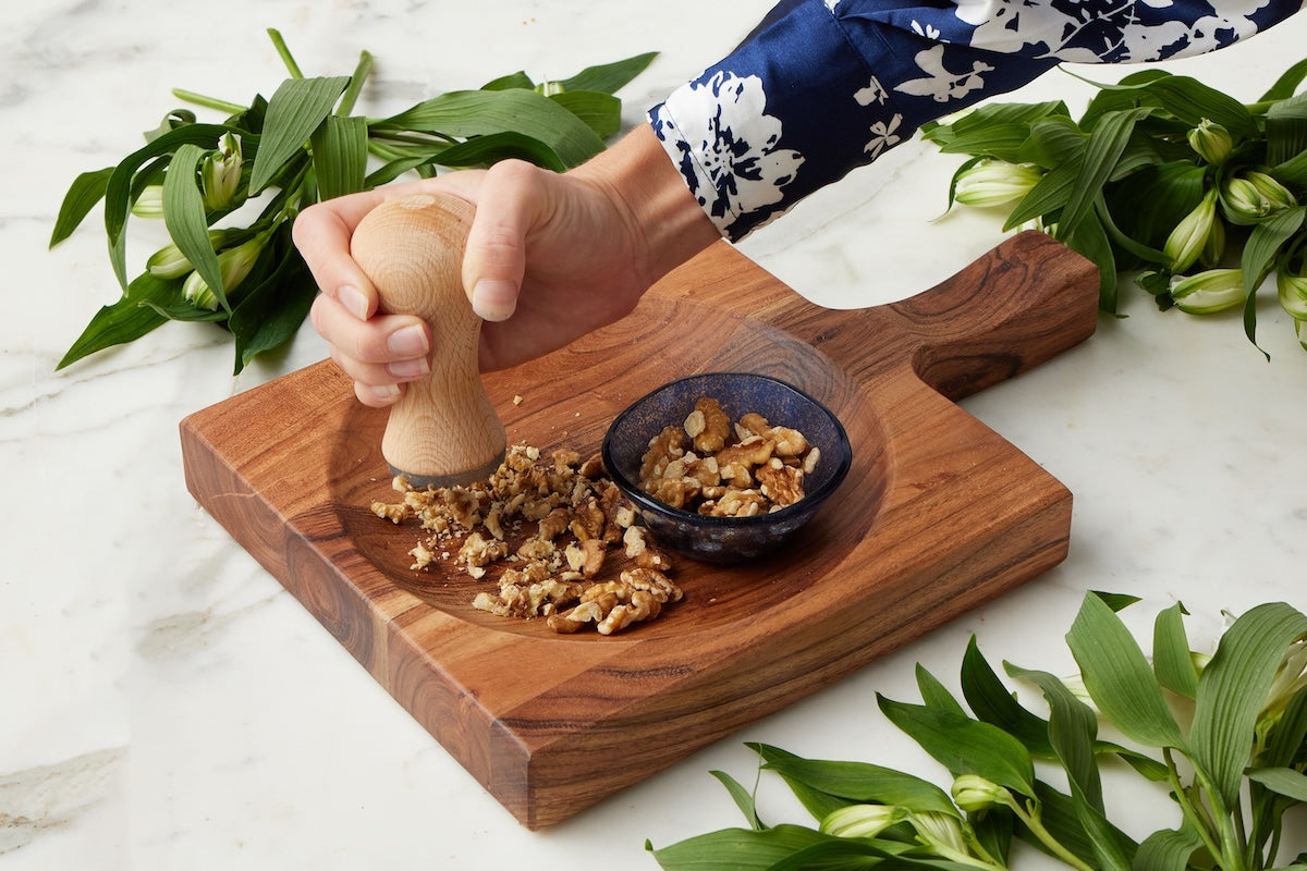 French Cutting Board Bowl with Mezzaluna Set