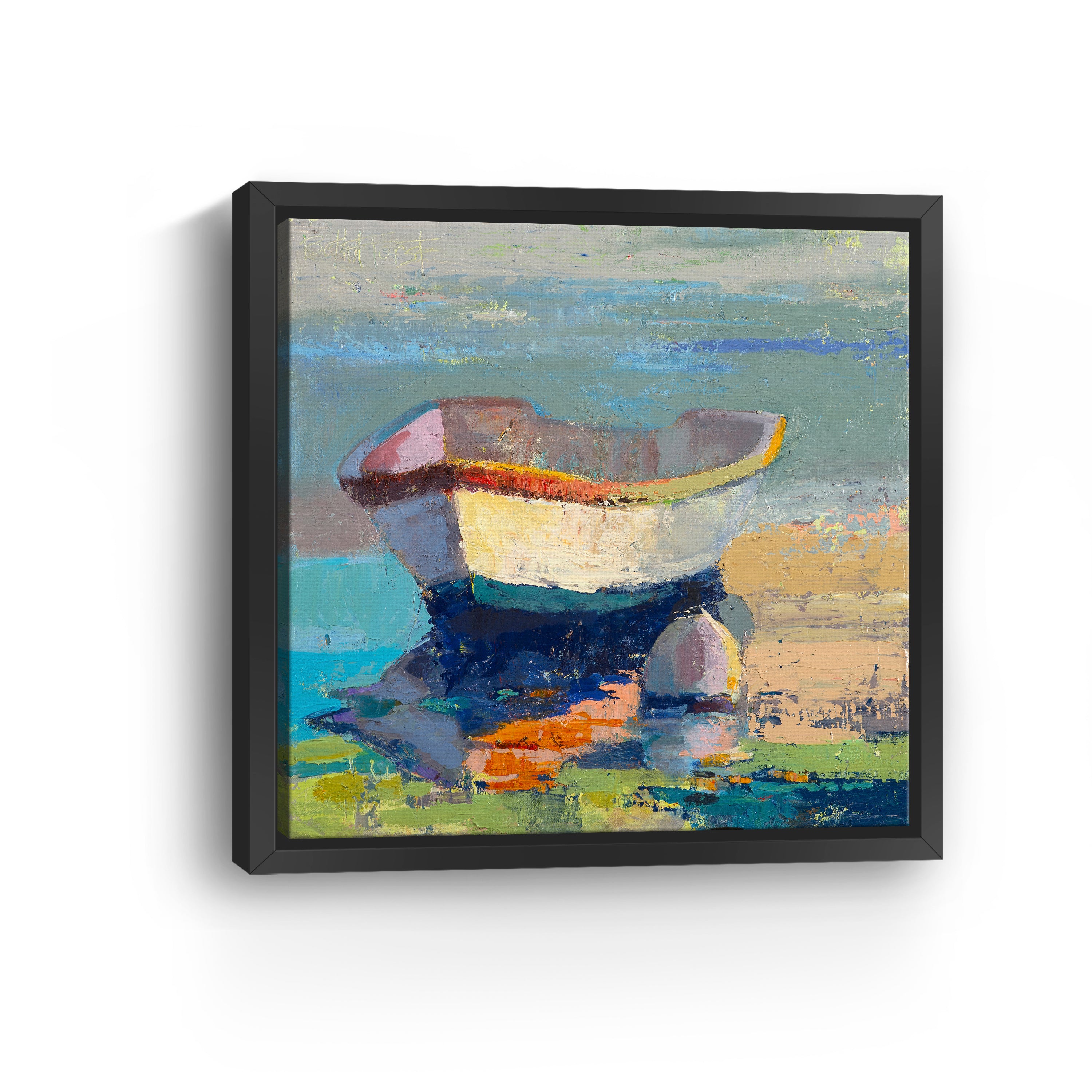 Bottle Green Boat Canvas Giclee