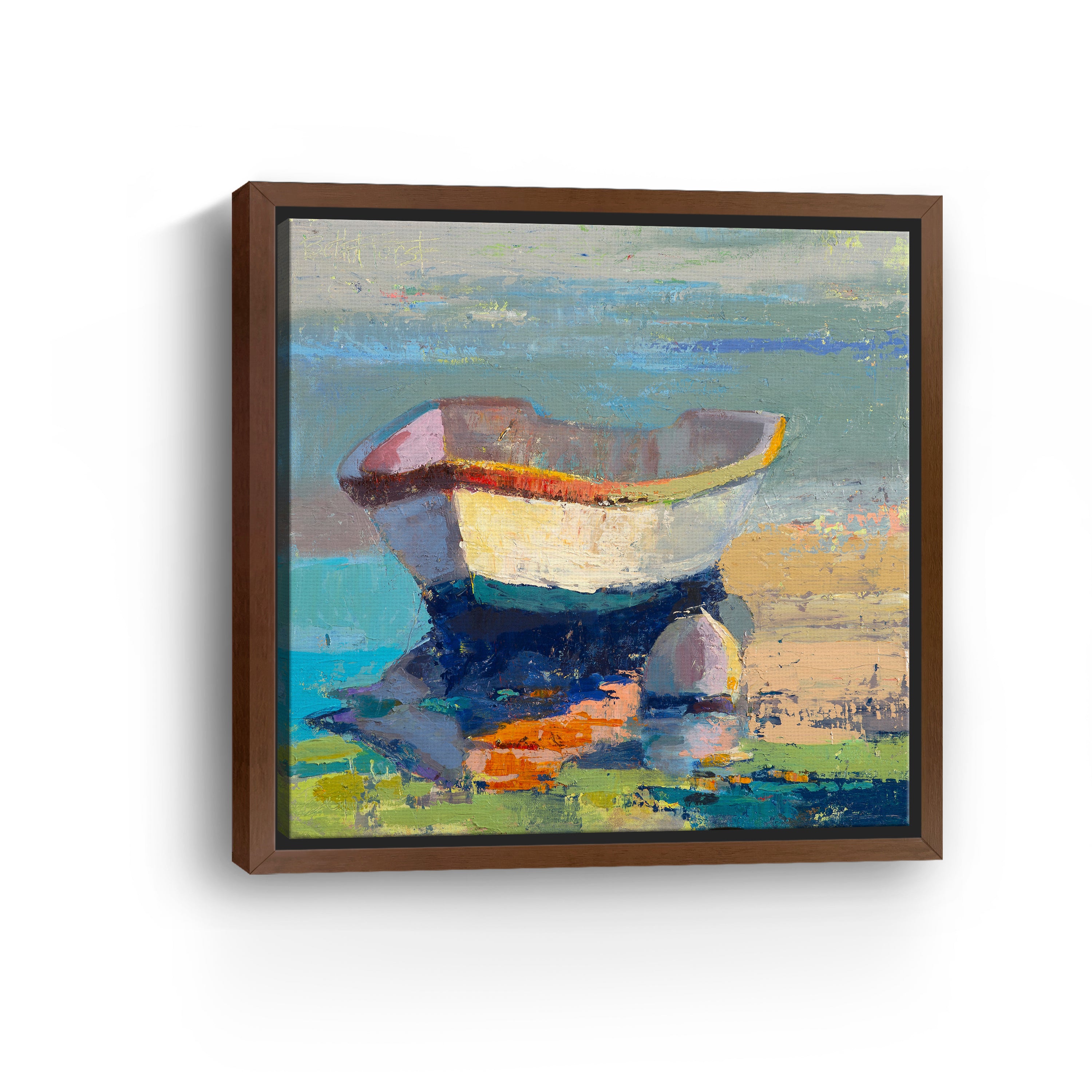 Bottle Green Boat Canvas Giclee