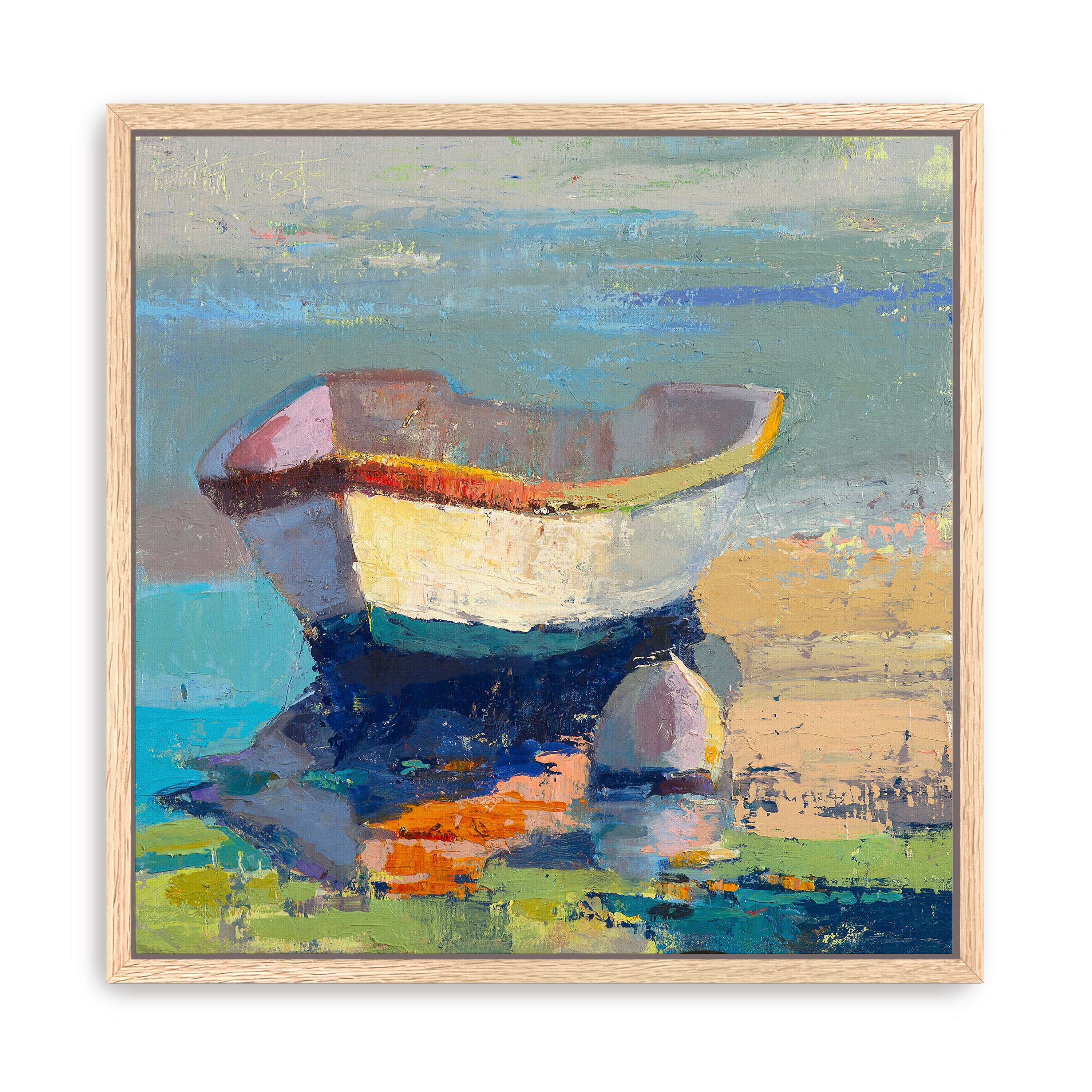 Bottle Green Boat Canvas Giclee