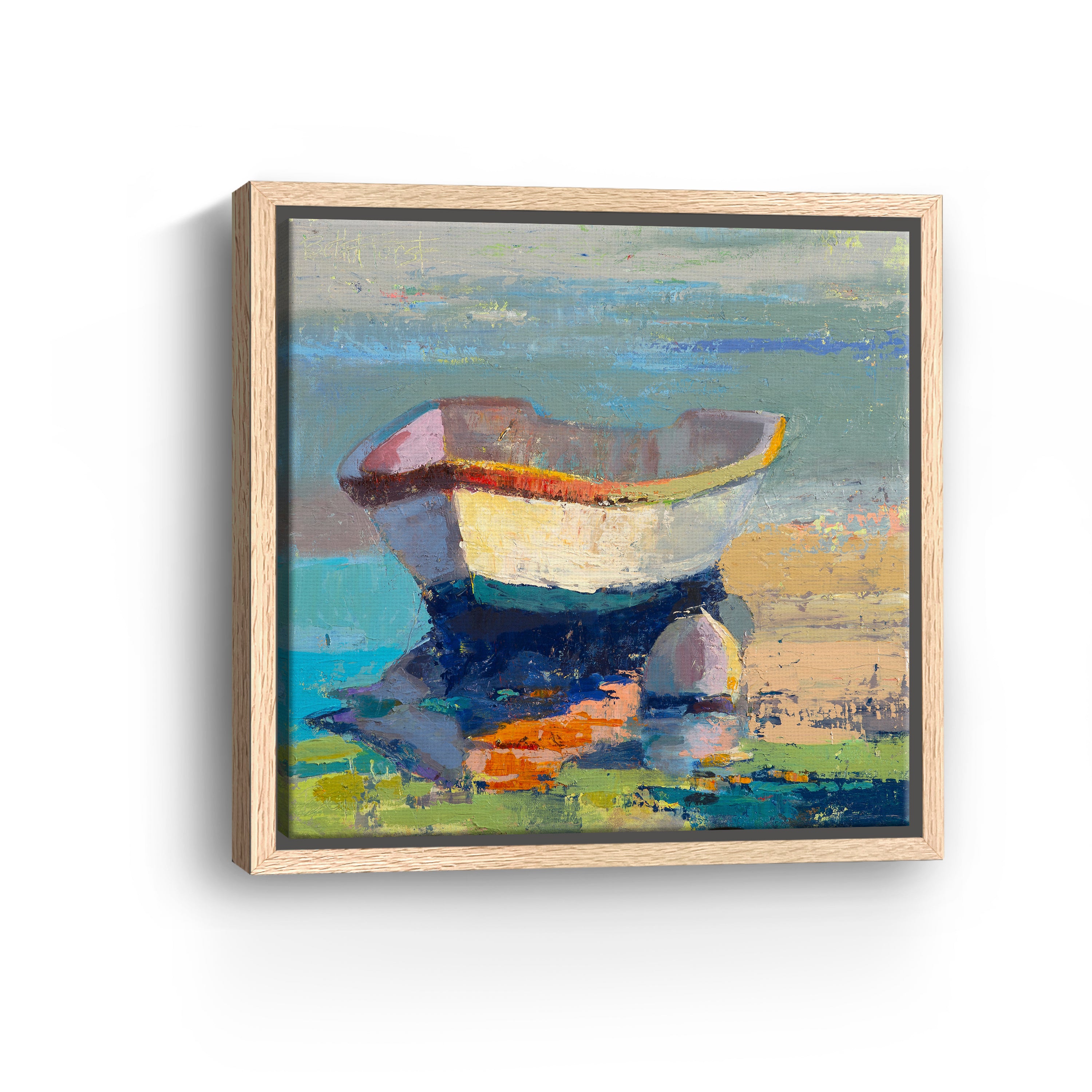 Bottle Green Boat Canvas Giclee