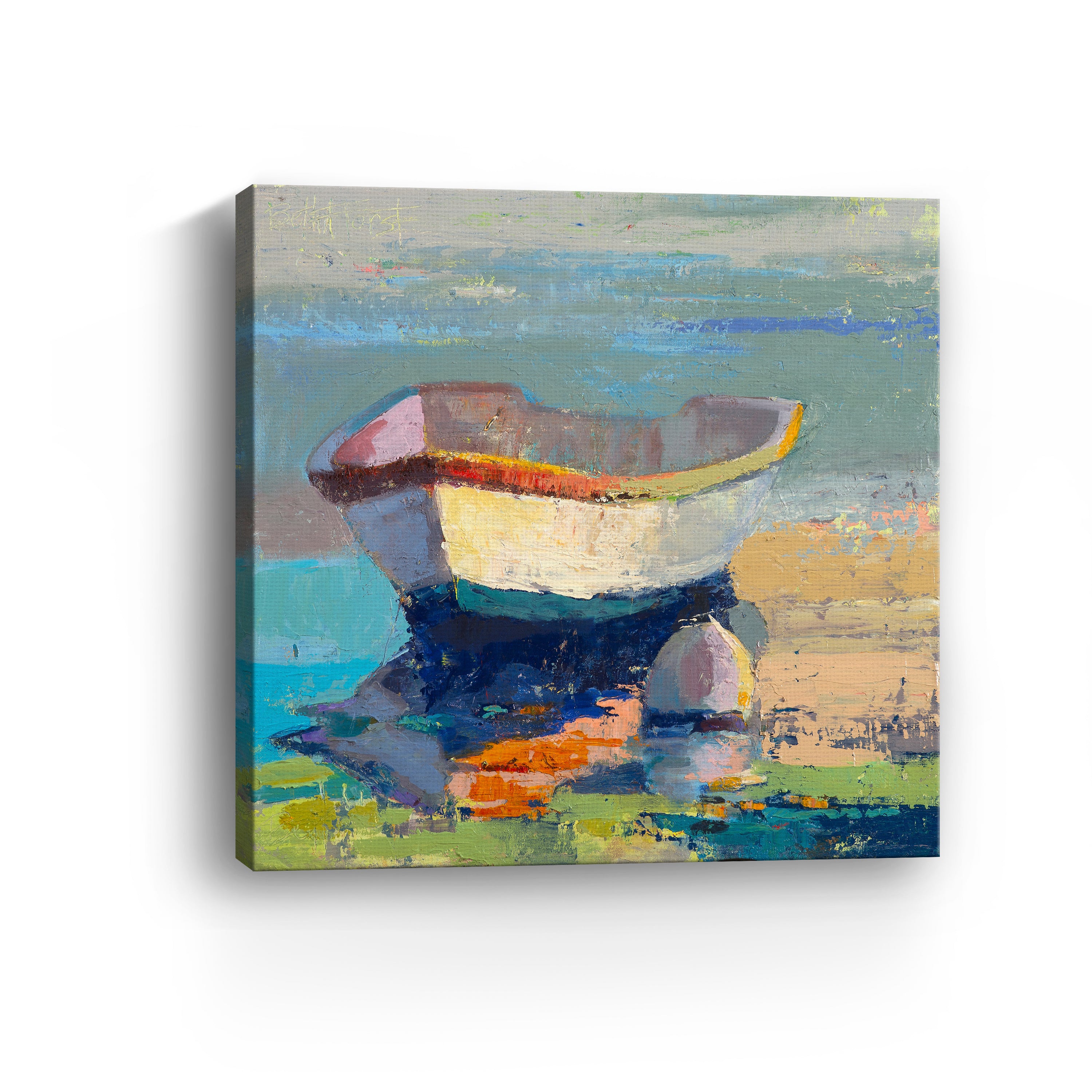 Bottle Green Boat Canvas Giclee