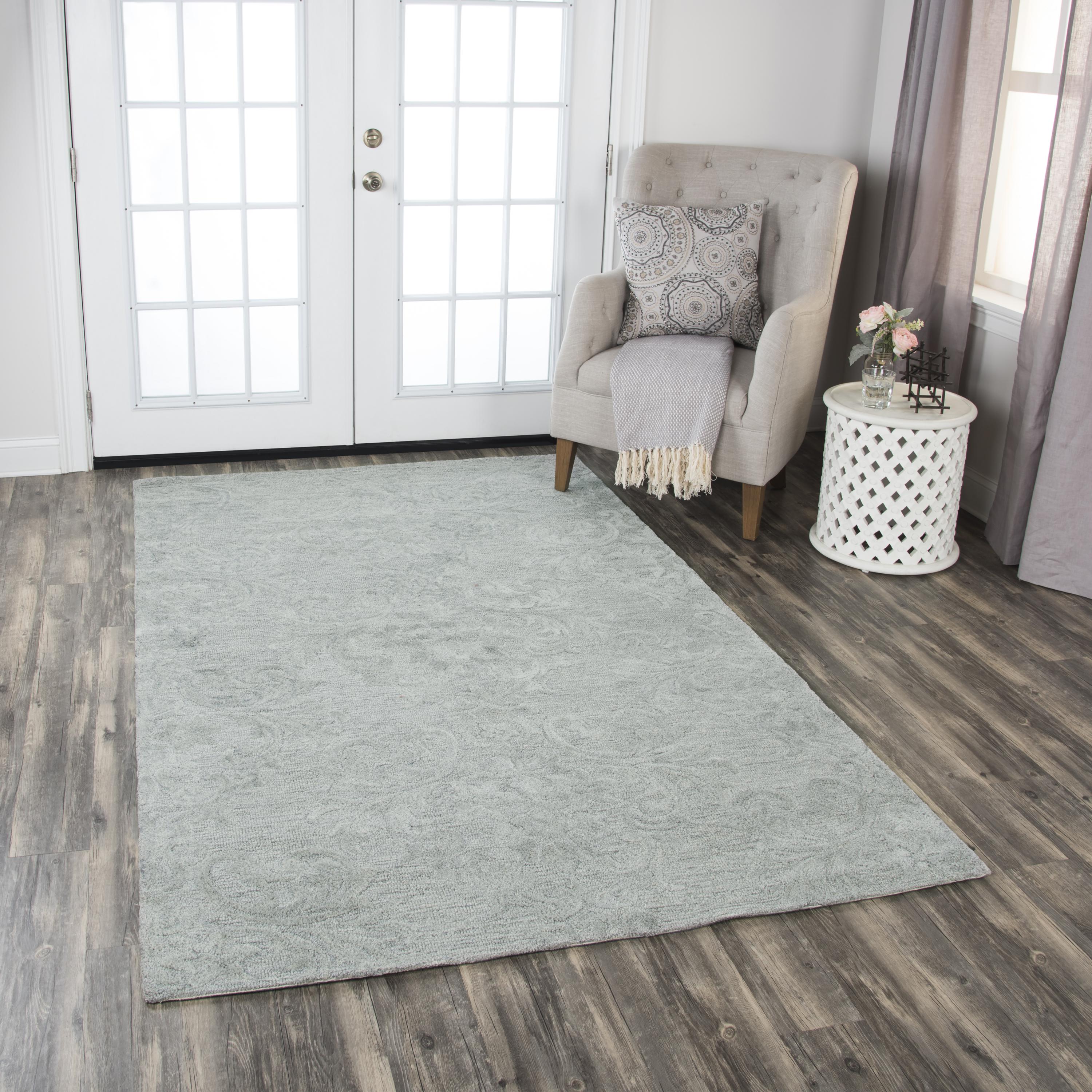 Hand Tufted 100% Wool Damask Area Rug
