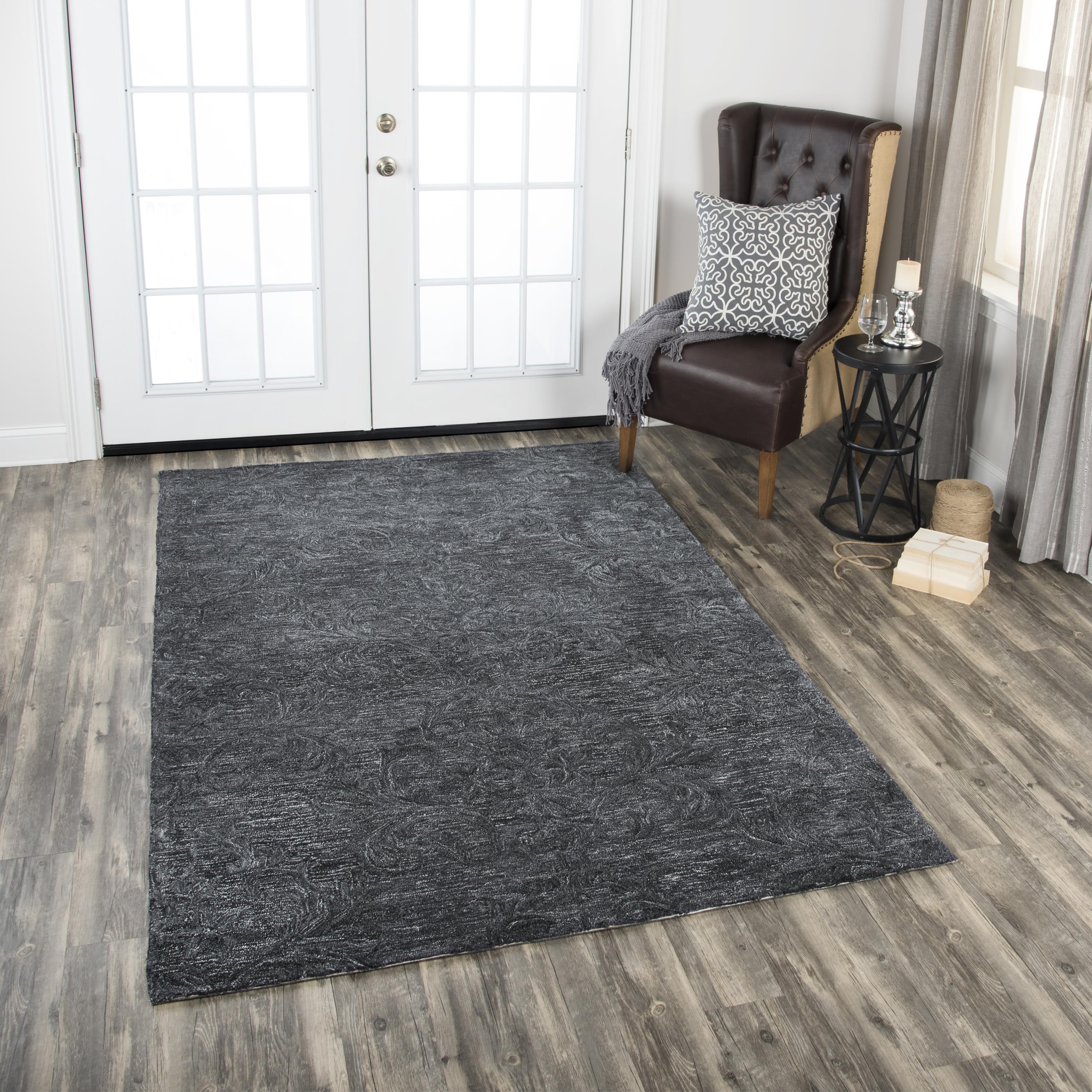 Hand Tufted 100% Wool Damask Area Rug
