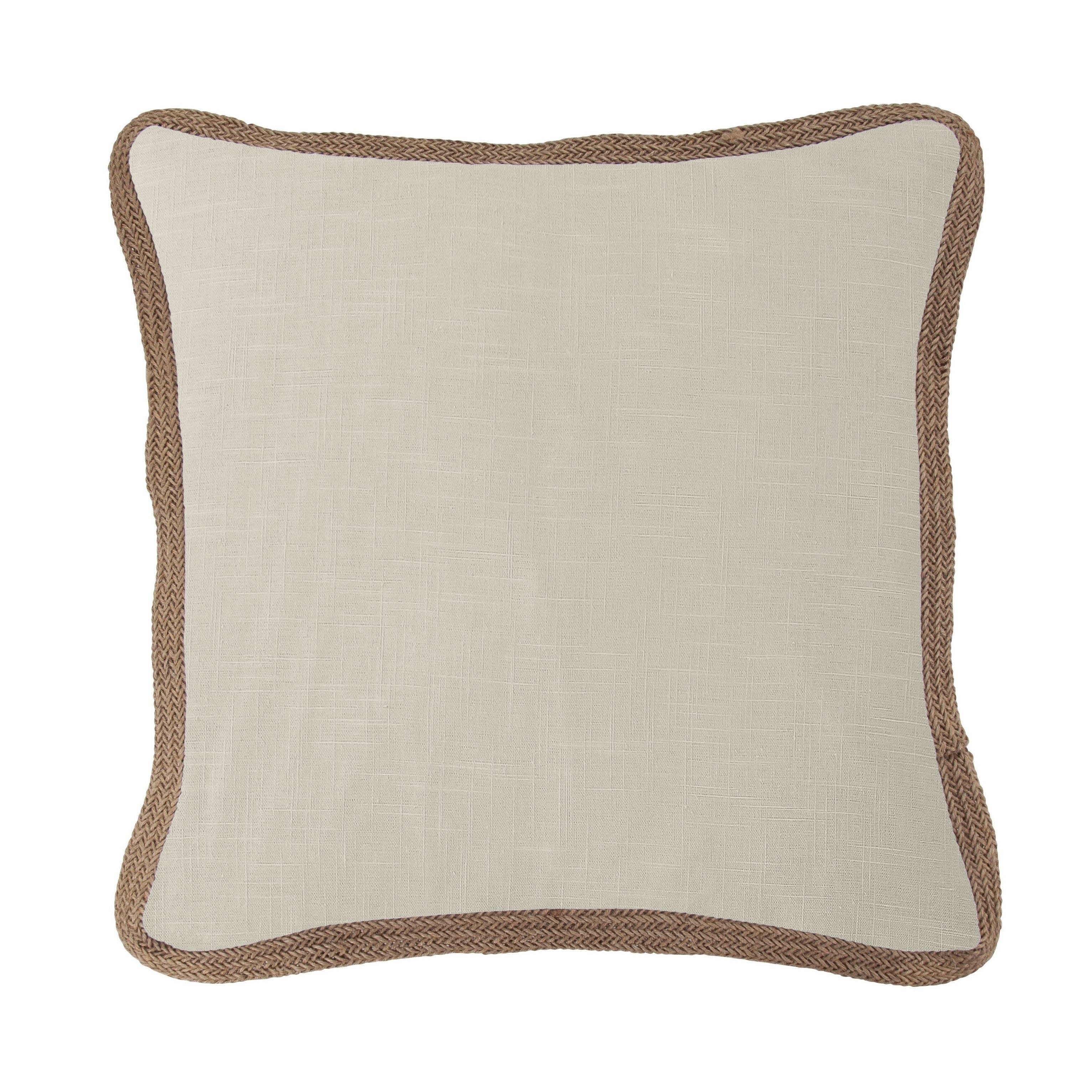 Luna Washed Linen Jute Trimmed Euro Sham