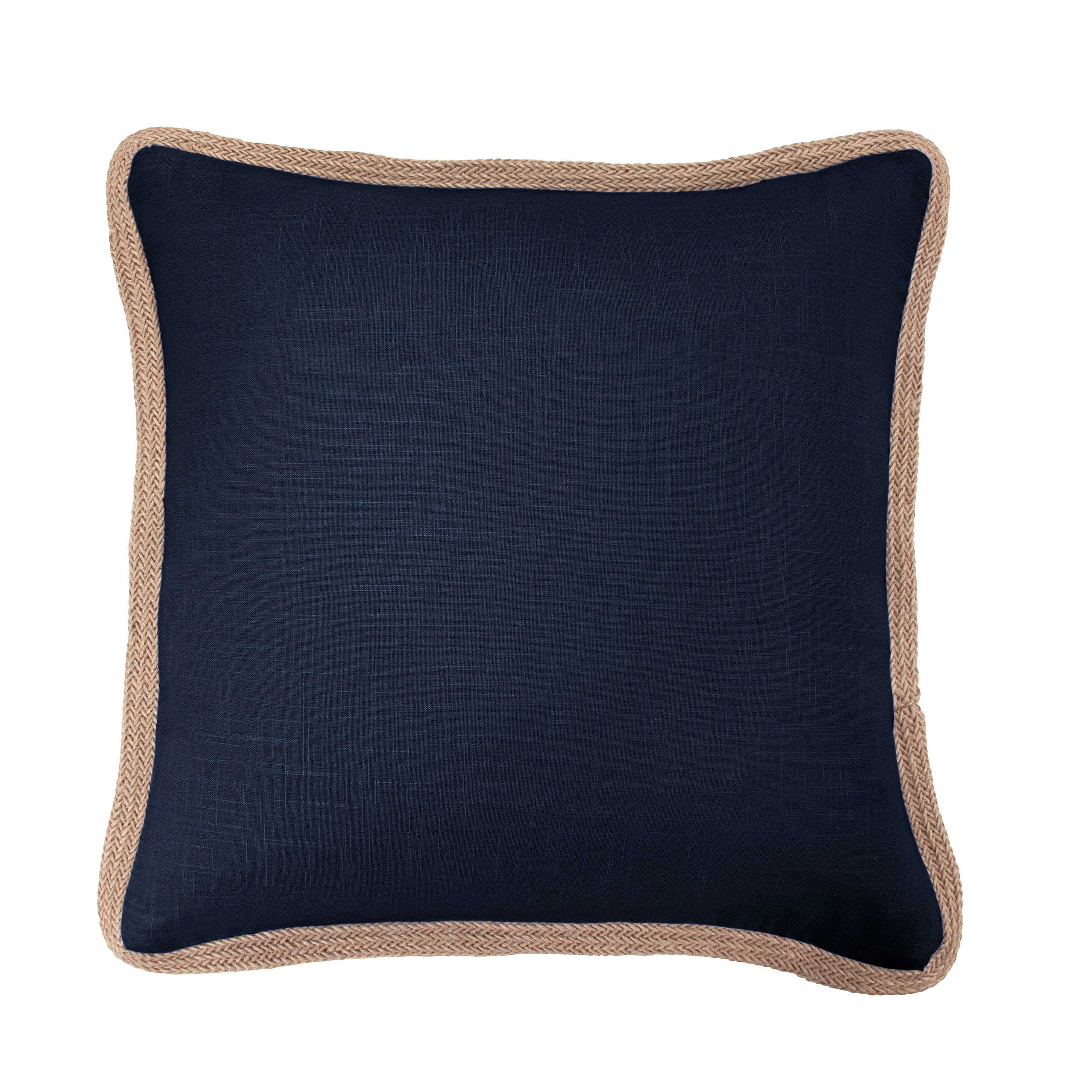 Luna Washed Linen Jute Trimmed Euro Sham