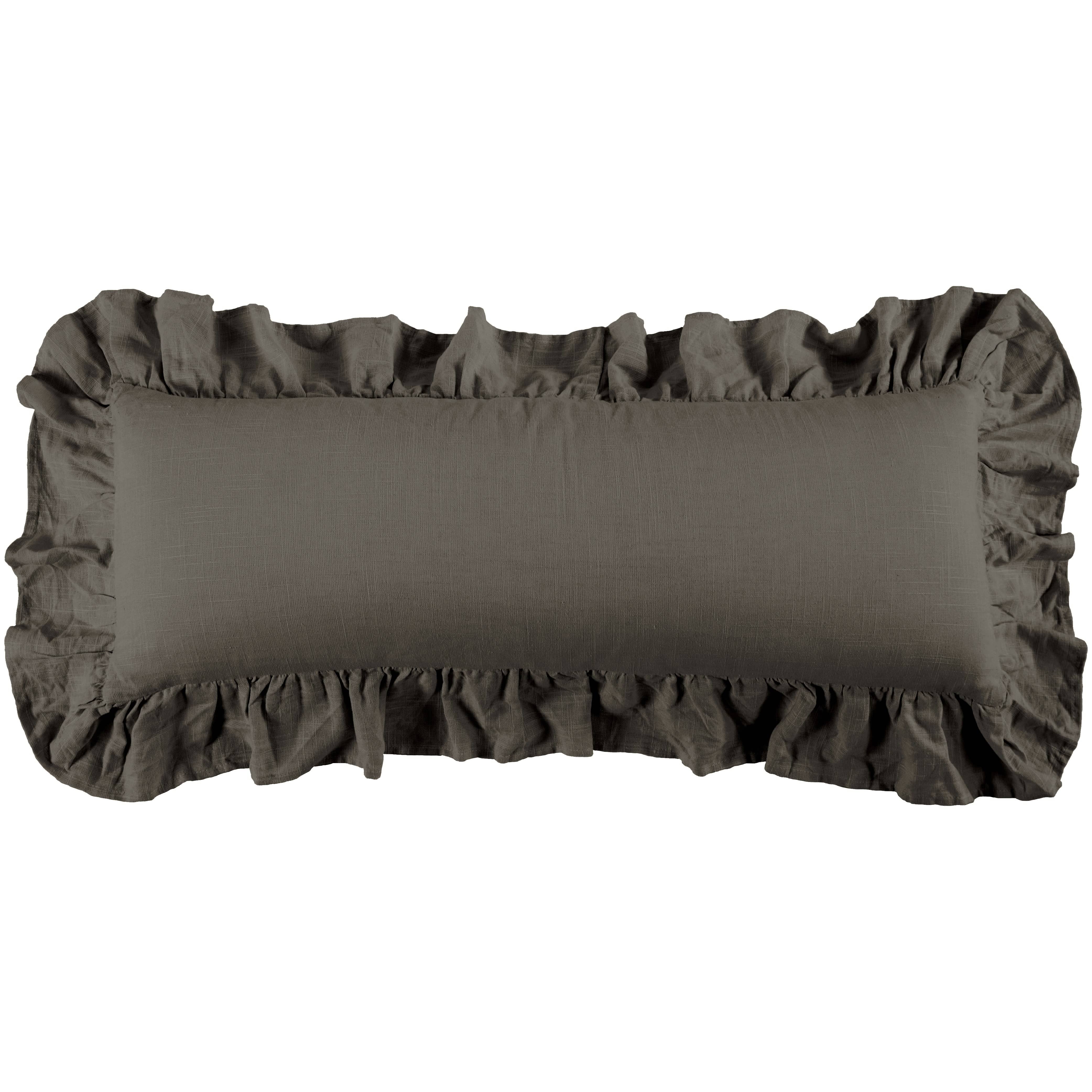 Luna Washed Linen Ruffled Lumbar Pillow