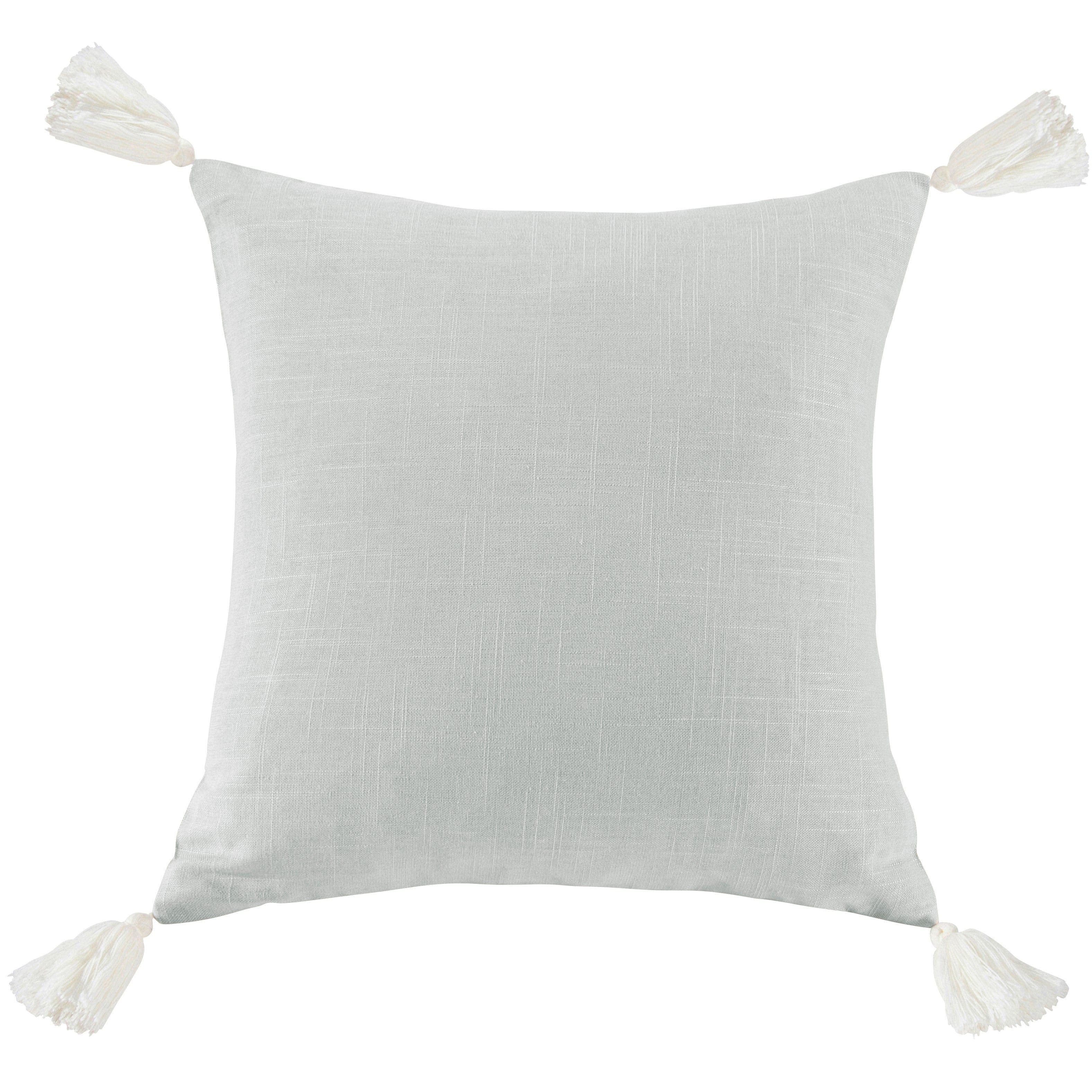 Luna Washed Linen Tasseled Square Pillow