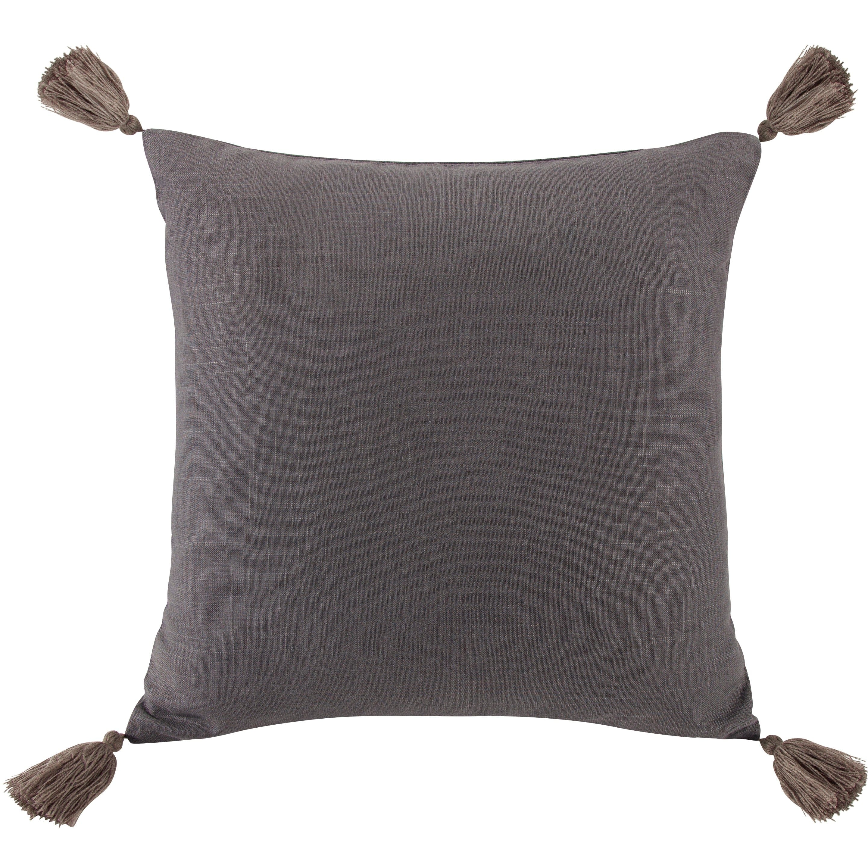 Luna Washed Linen Tasseled Square Pillow