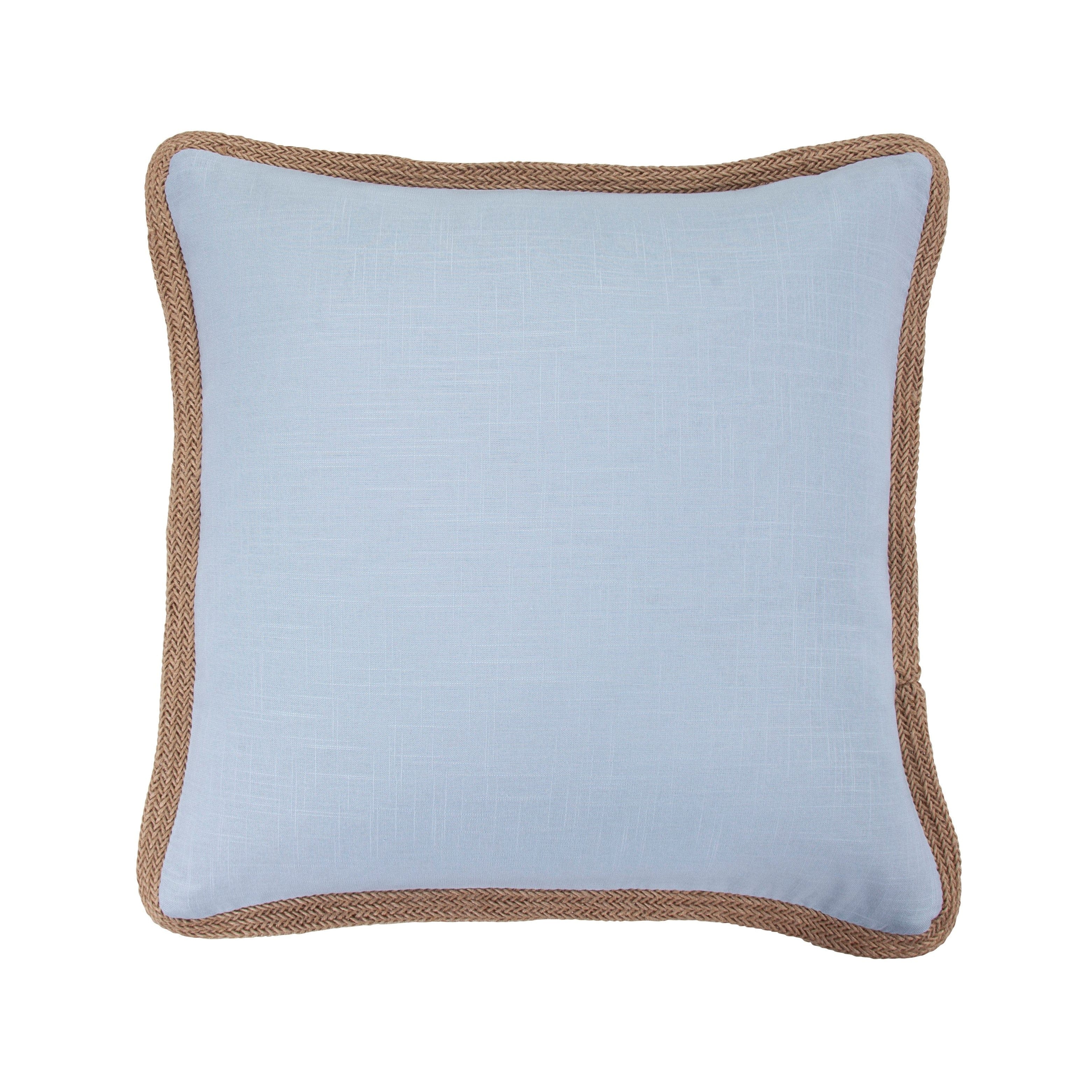 Luna Washed Linen Jute Trimmed Pillow