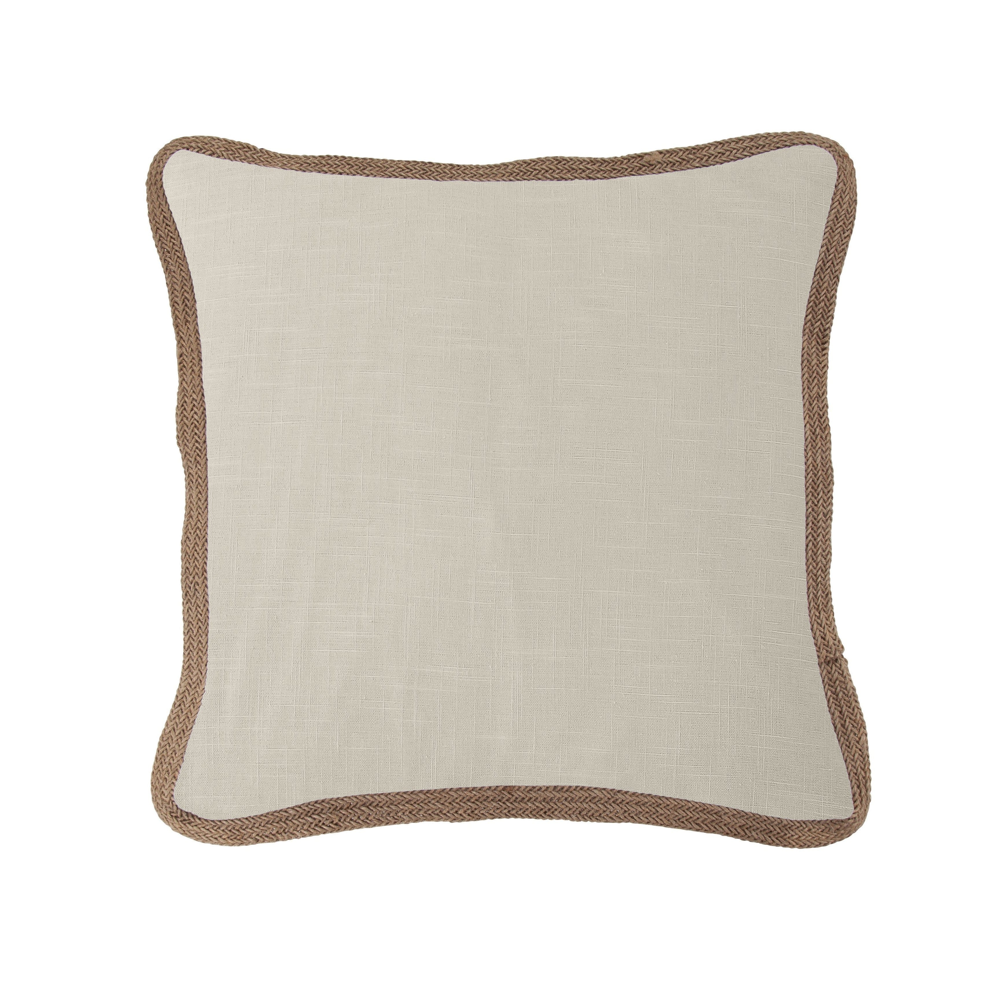 Luna Washed Linen Jute Trimmed Pillow