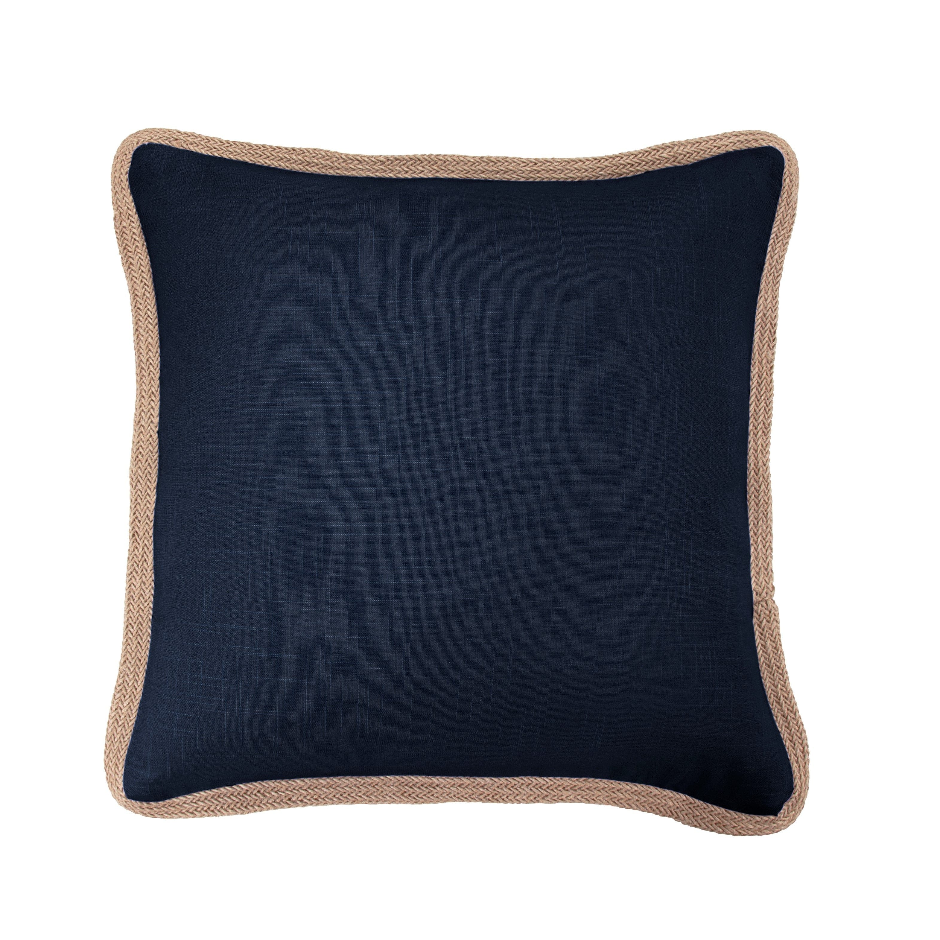 Luna Washed Linen Jute Trimmed Pillow