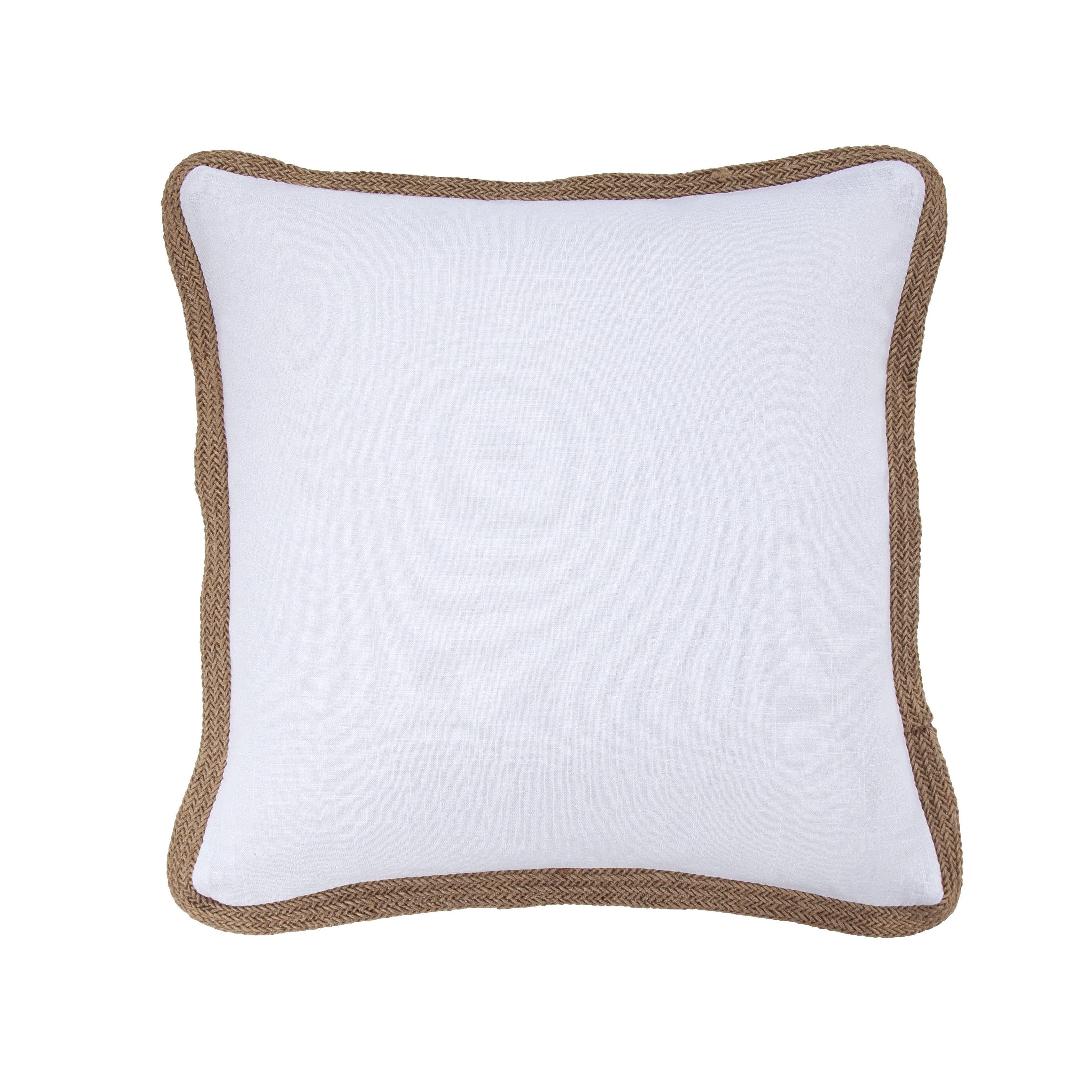 Luna Washed Linen Jute Trimmed Pillow