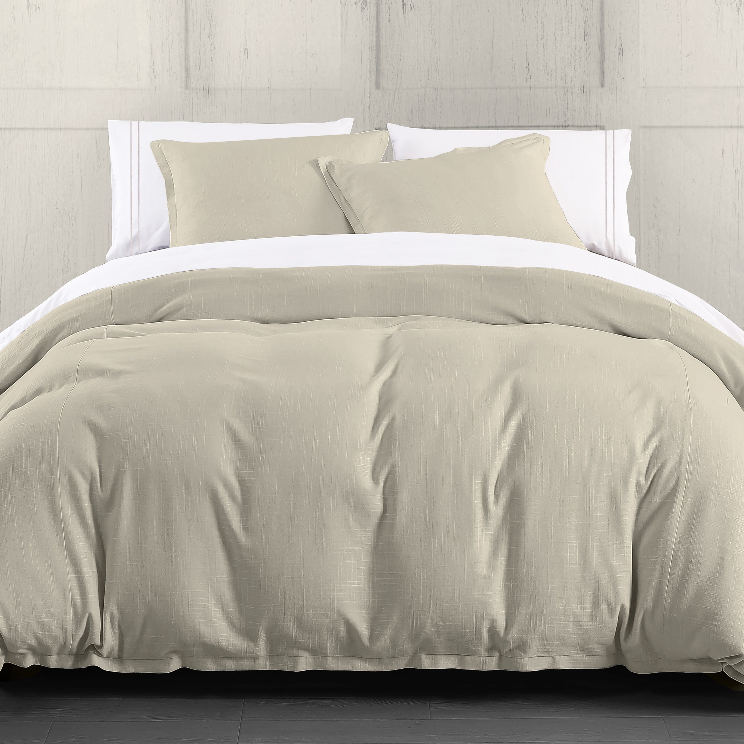 Hera Washed Linen Flange Duvet Cover Set