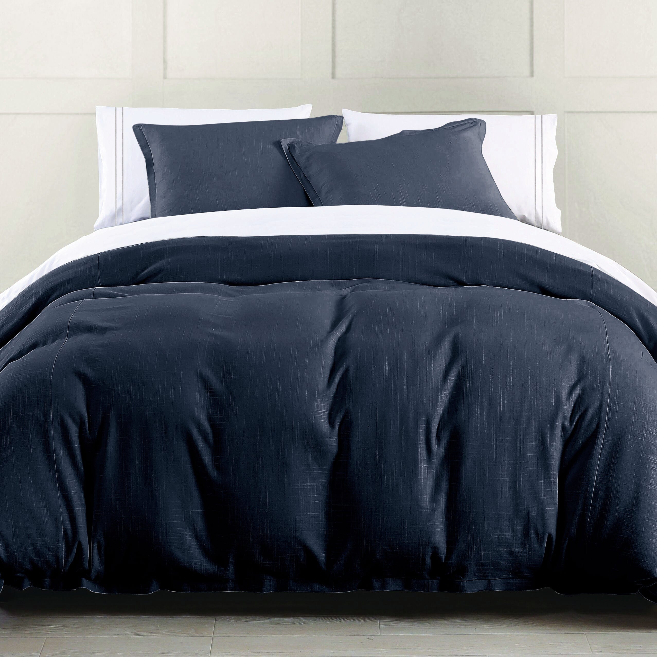 Hera Washed Linen Flange Comforter Set