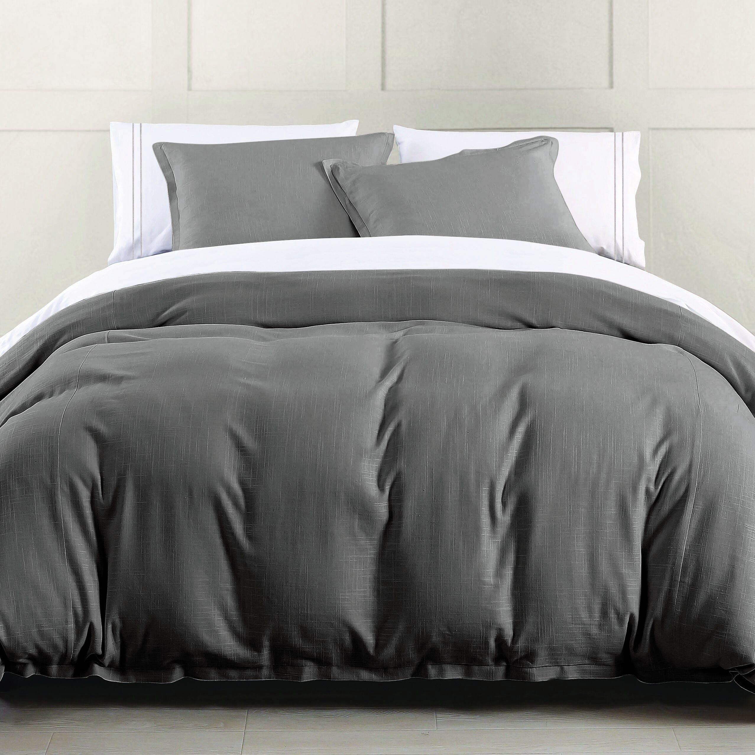 Hera Washed Linen Flange Comforter Set