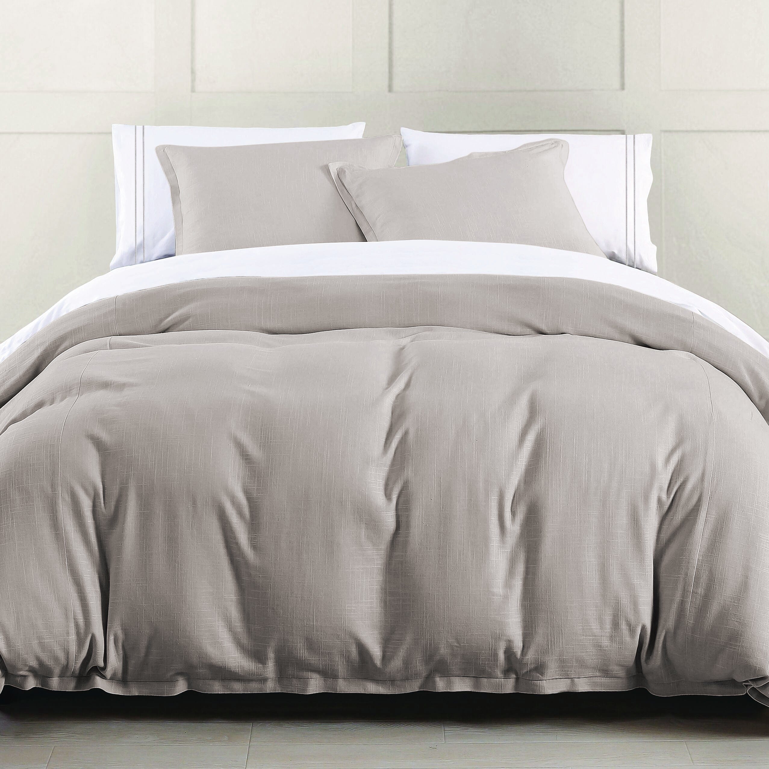 Hera Washed Linen Flange Duvet Cover Set