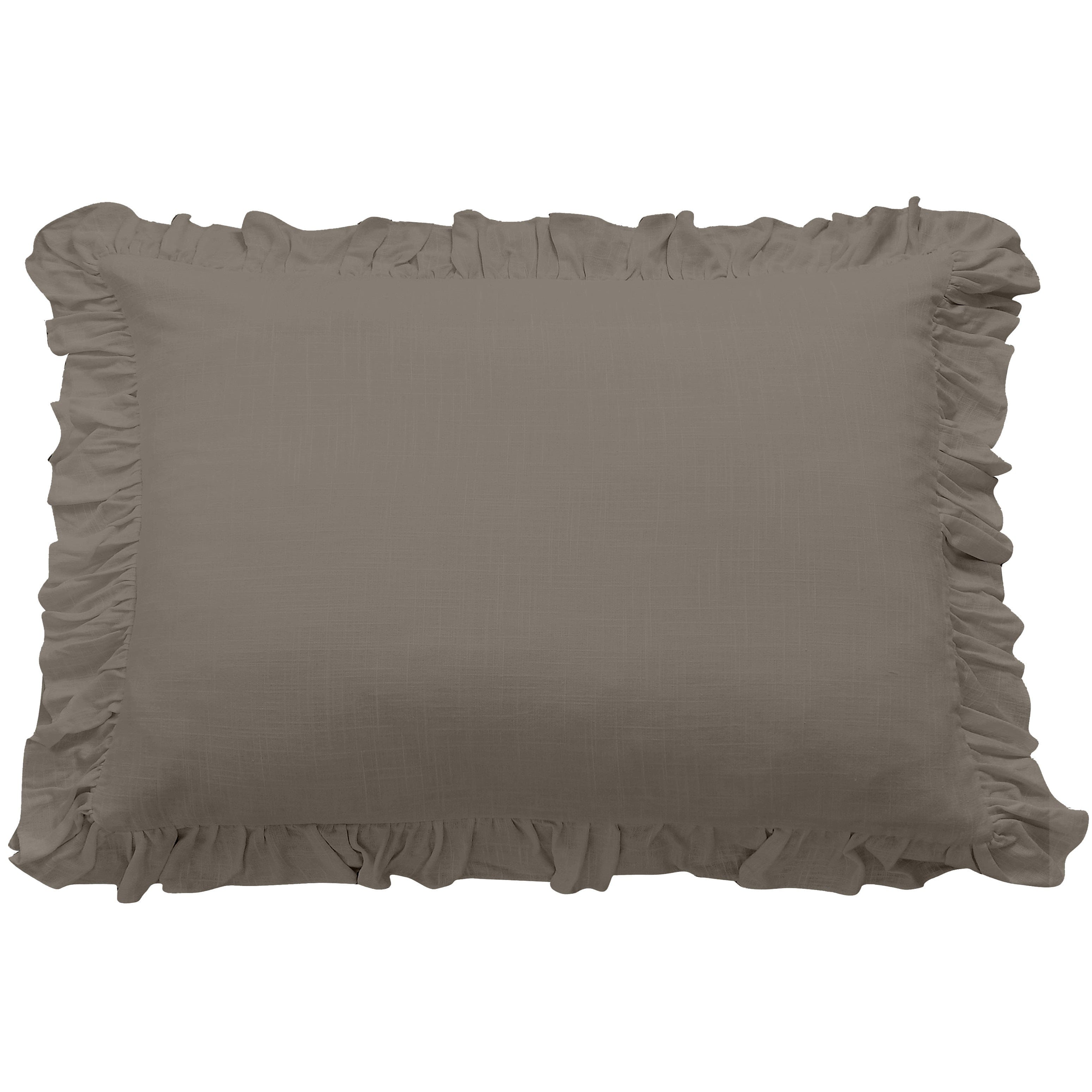 Lily Washed Linen Ruffled Dutch Euro Pillow
