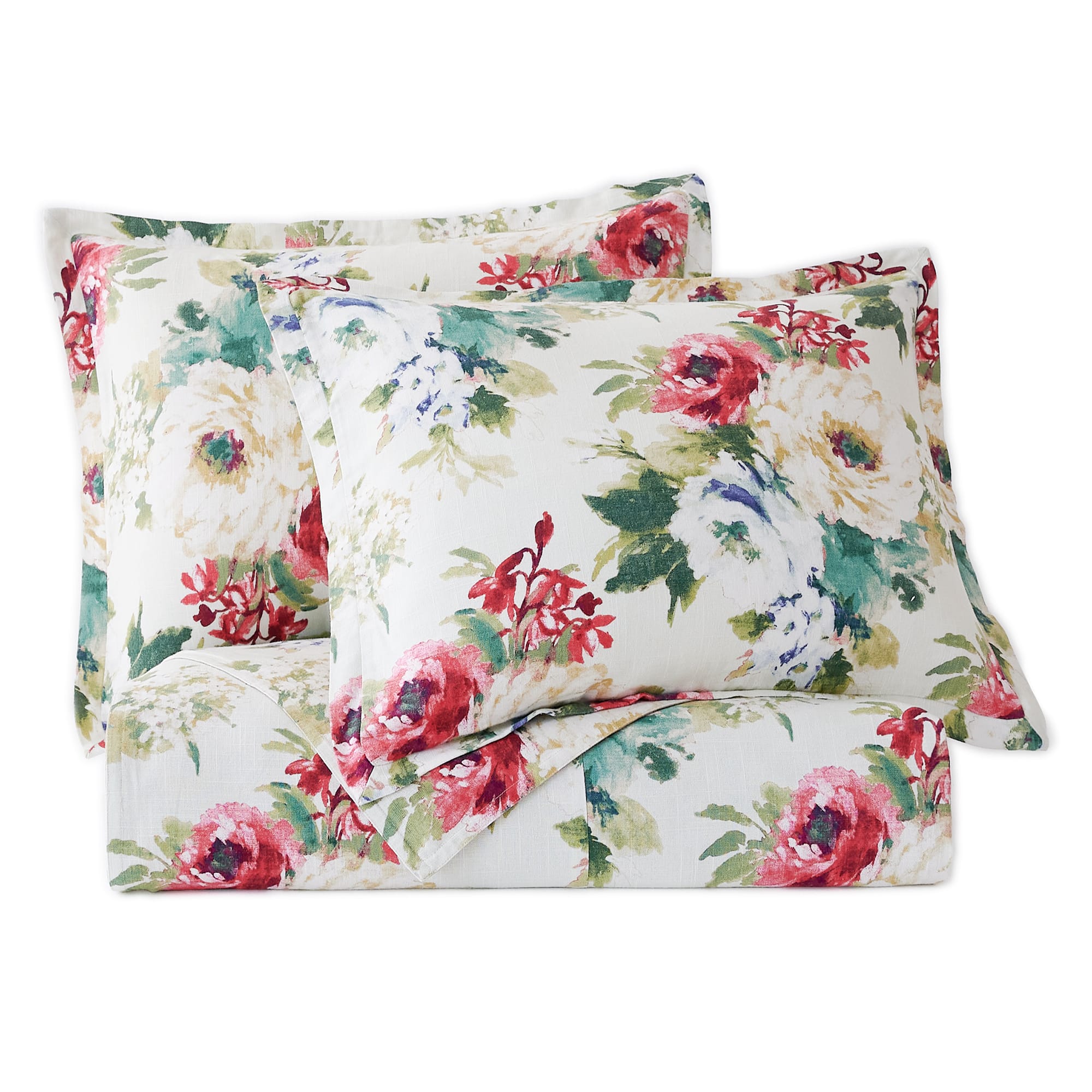 Peony Washed Linen Duvet Cover Set