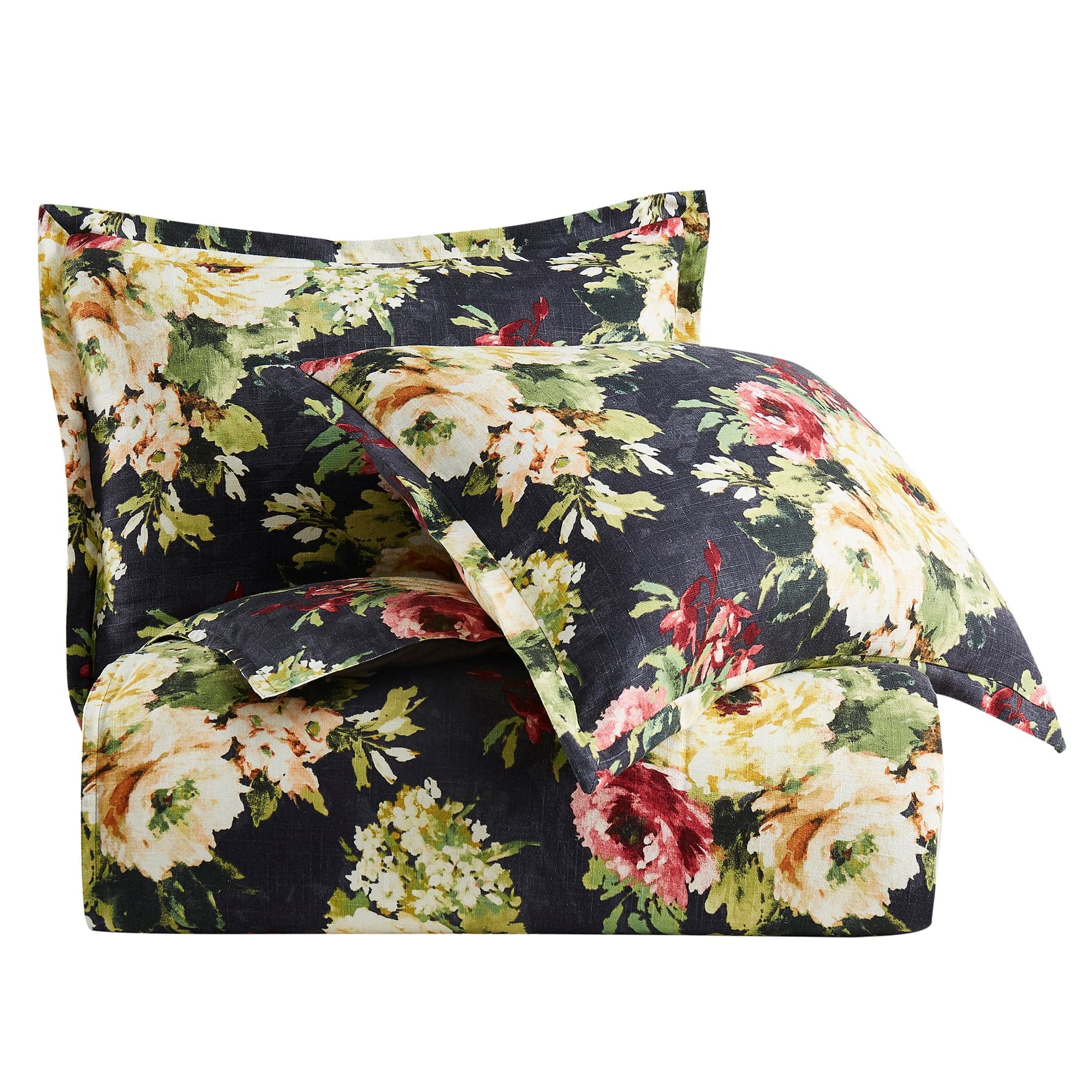 Peony Washed Linen Duvet Cover Set