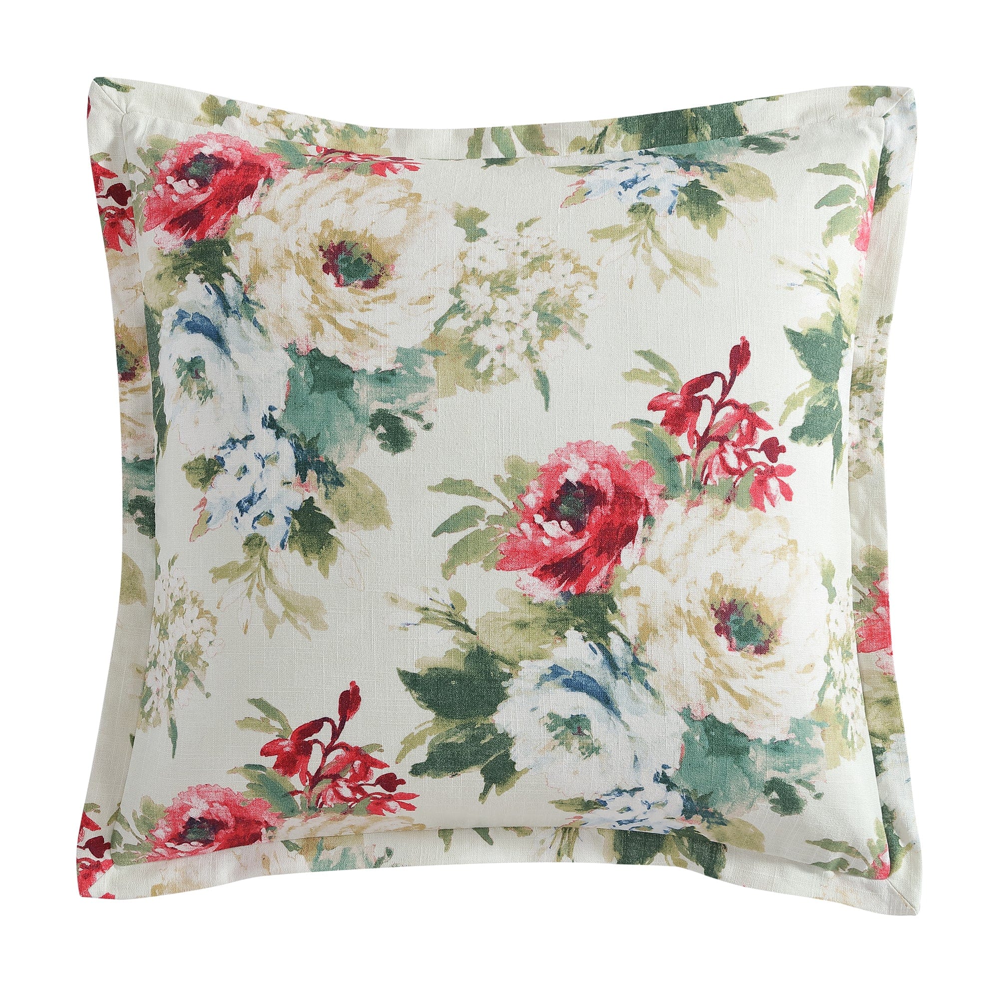 Peony Washed Linen Flanged Euro Sham