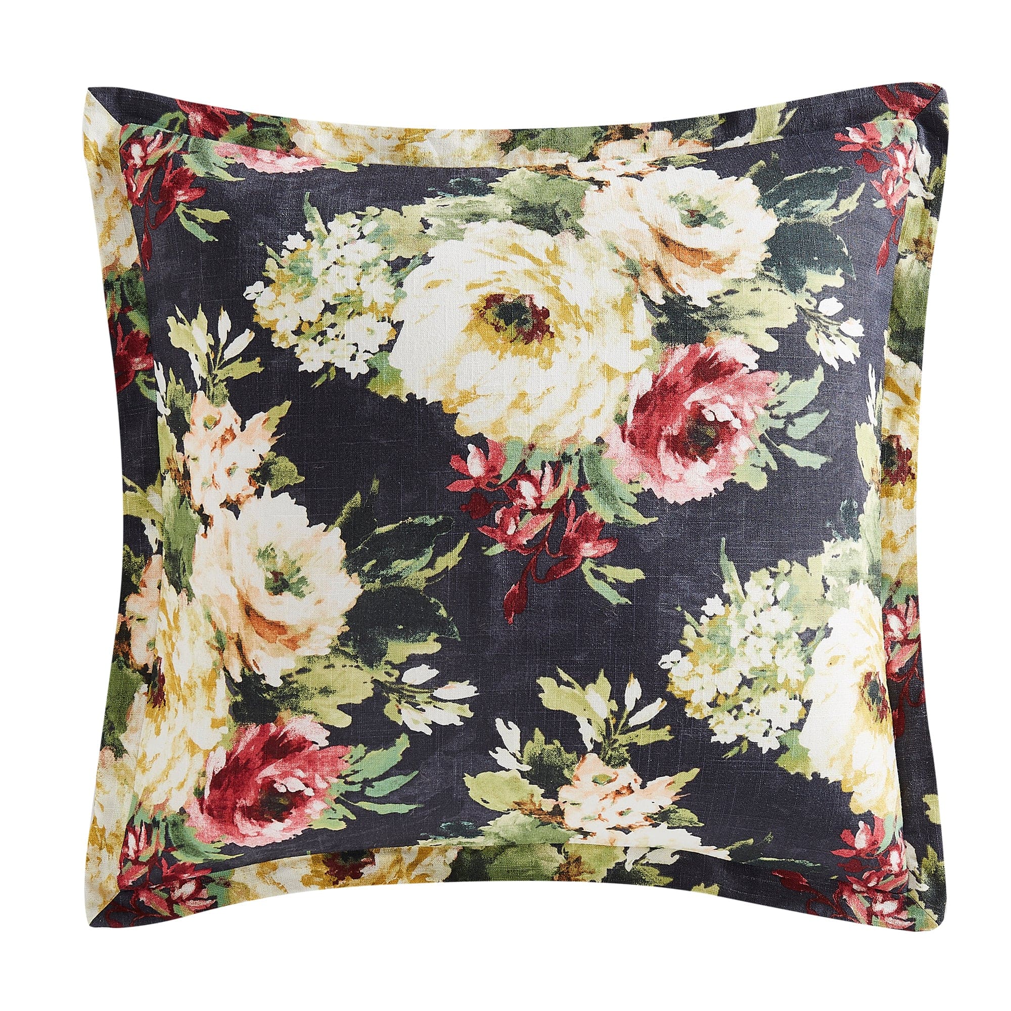 Peony Washed Linen Flanged Euro Sham