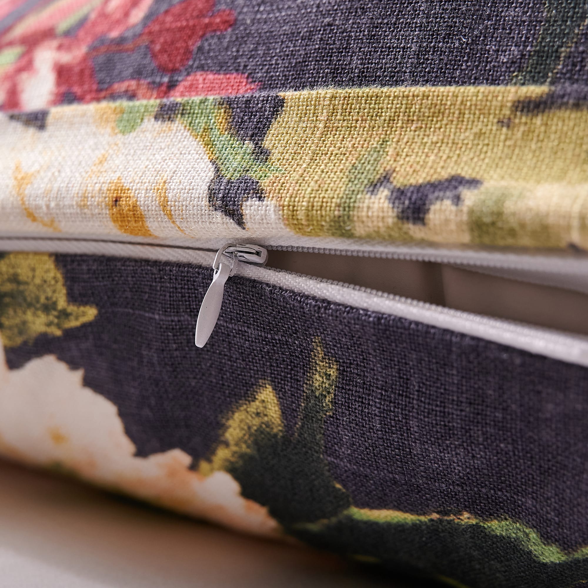 Peony Washed Linen Kidney Pillow