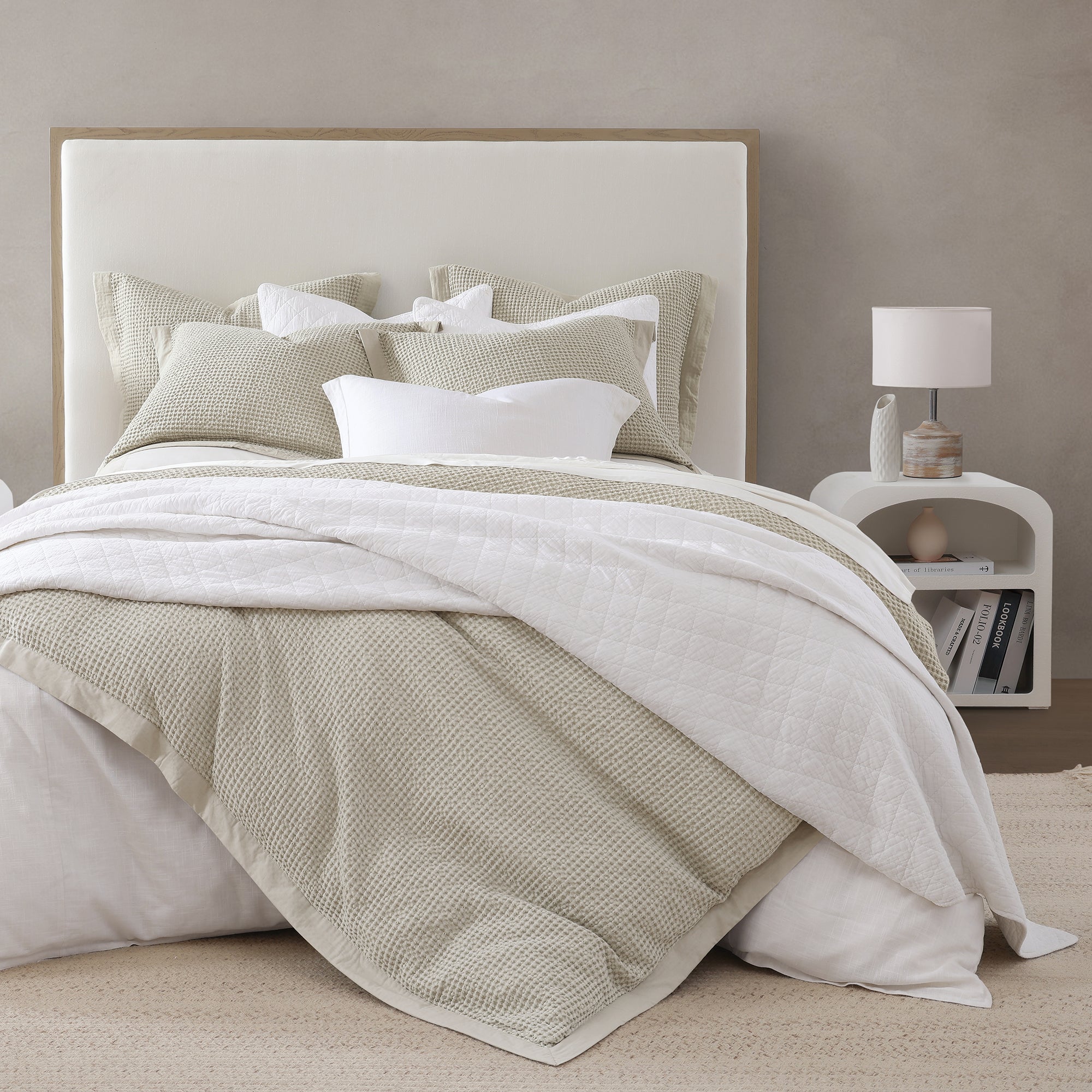 Stonewashed Cotton Waffle Weave Duvet Cover Set