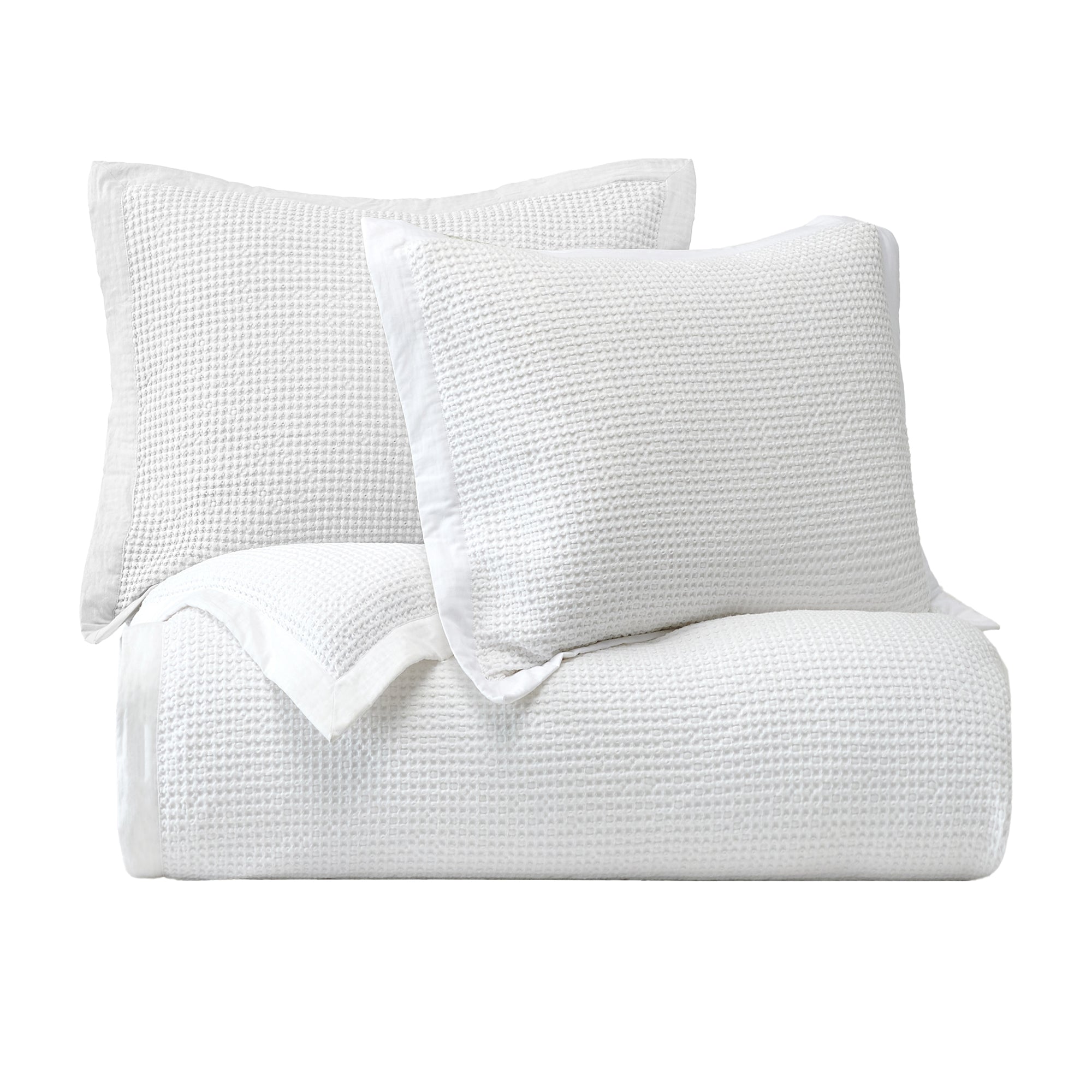 Stonewashed Cotton Waffle Weave Duvet Cover Set