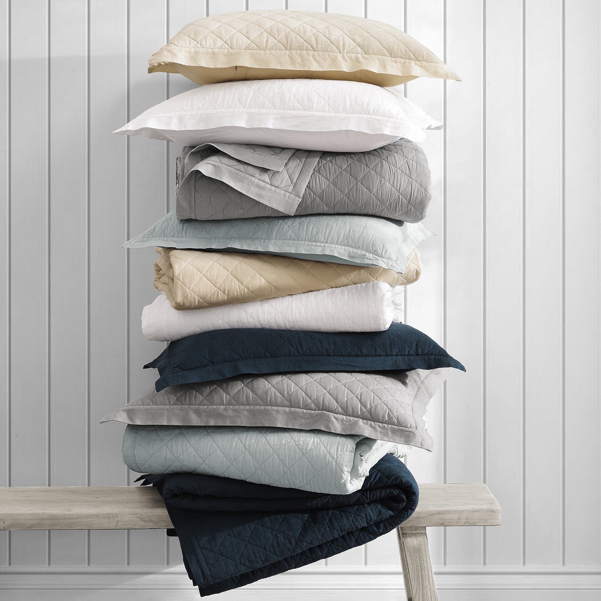 Linen Cotton Diamond Quilt Set