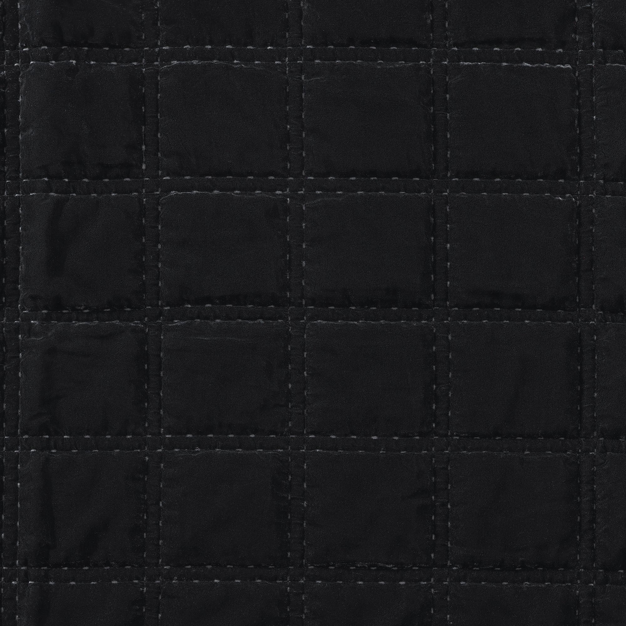 Stella Faux Silk Velvet Double Box Stitch Quilt Set