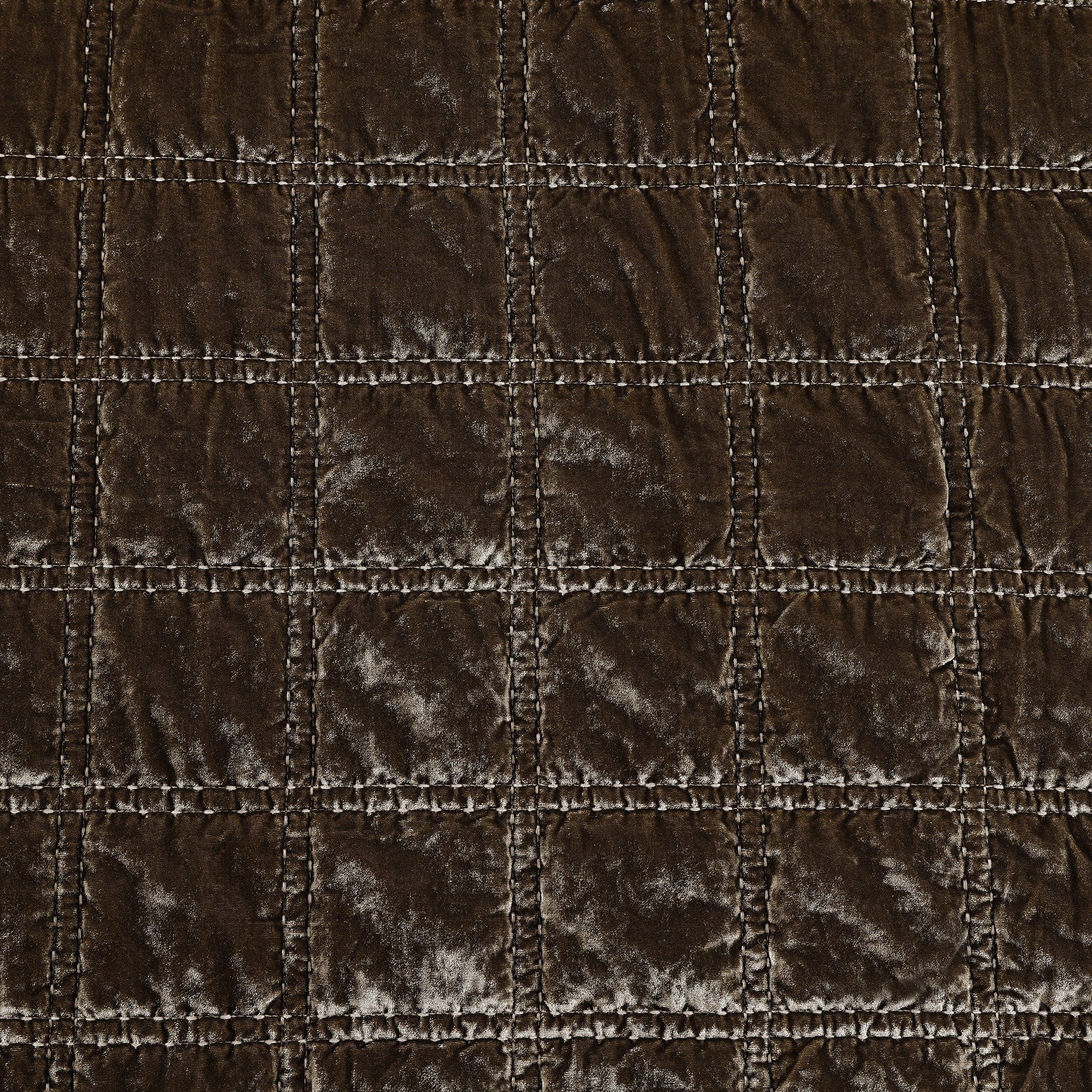 Stella Faux Silk Velvet Double Box Stitch Quilt Set