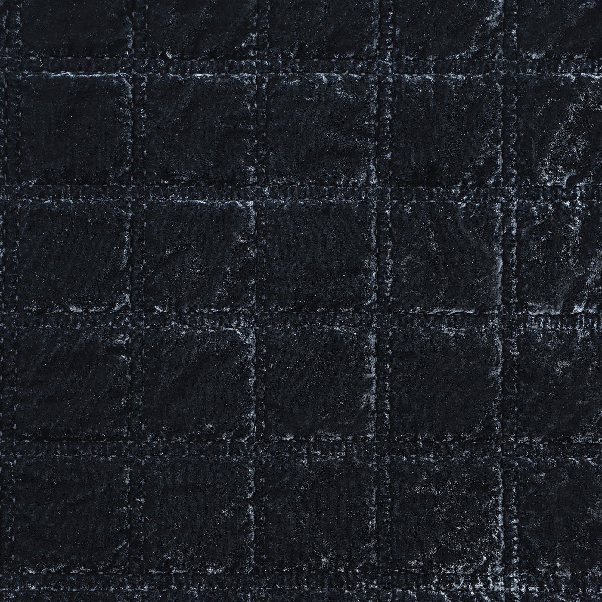 Stella Faux Silk Velvet Double Box Stitch Quilt Set