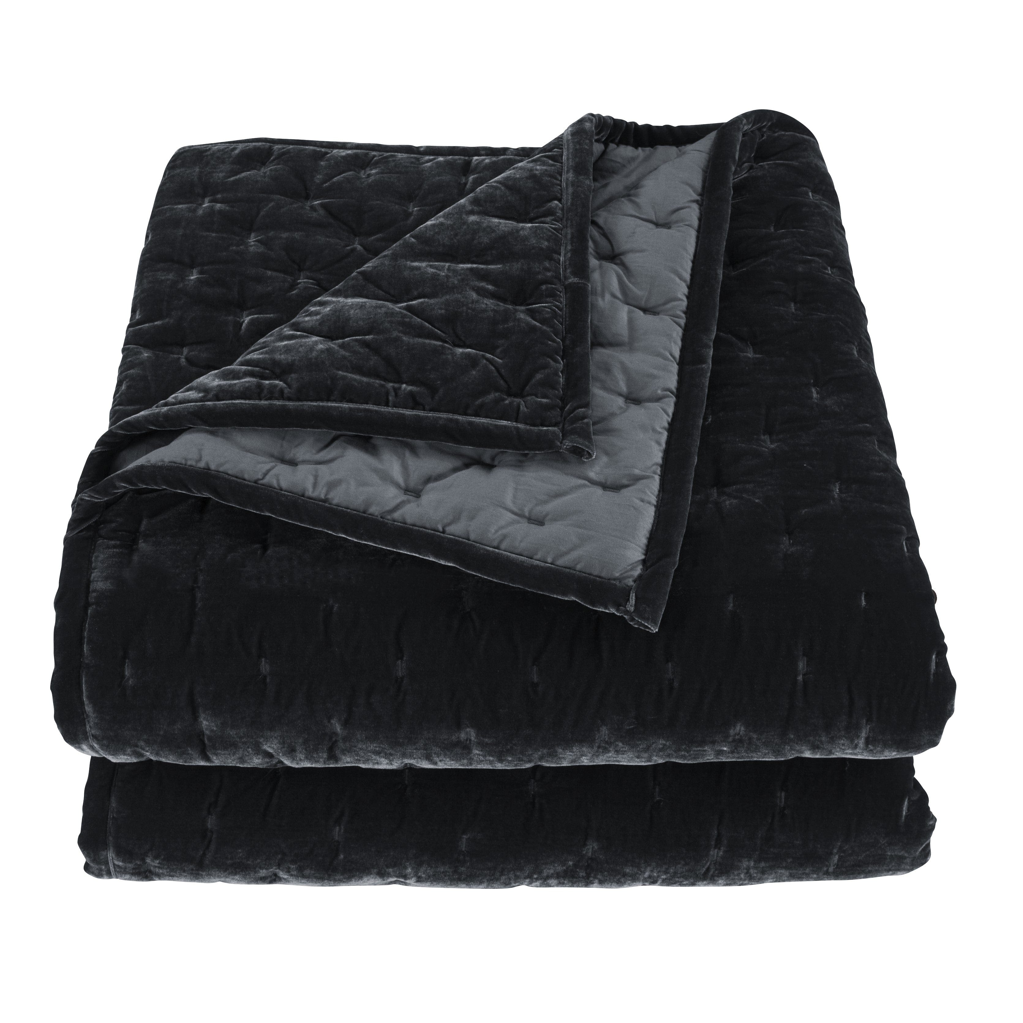 Stella Faux Silk Velvet Pintuck Quilt Set