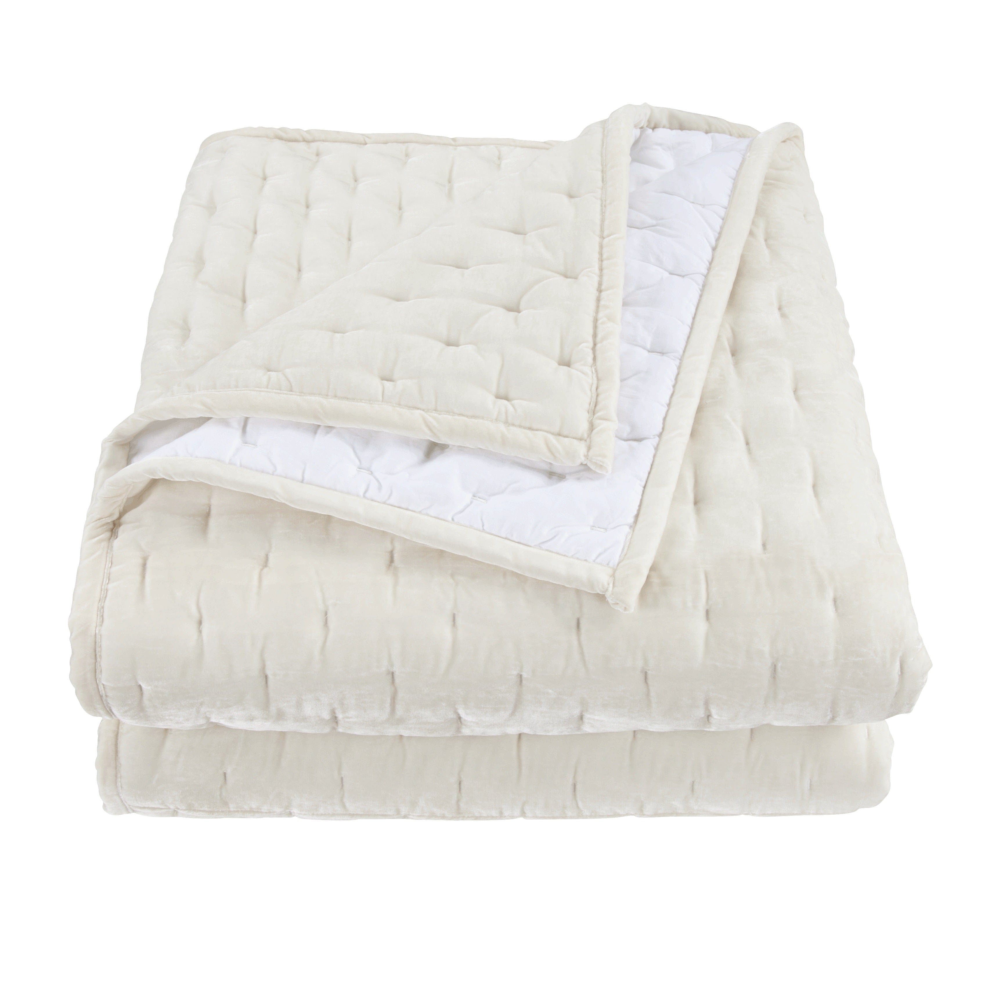 Stella Faux Silk Velvet Pintuck Quilt Set