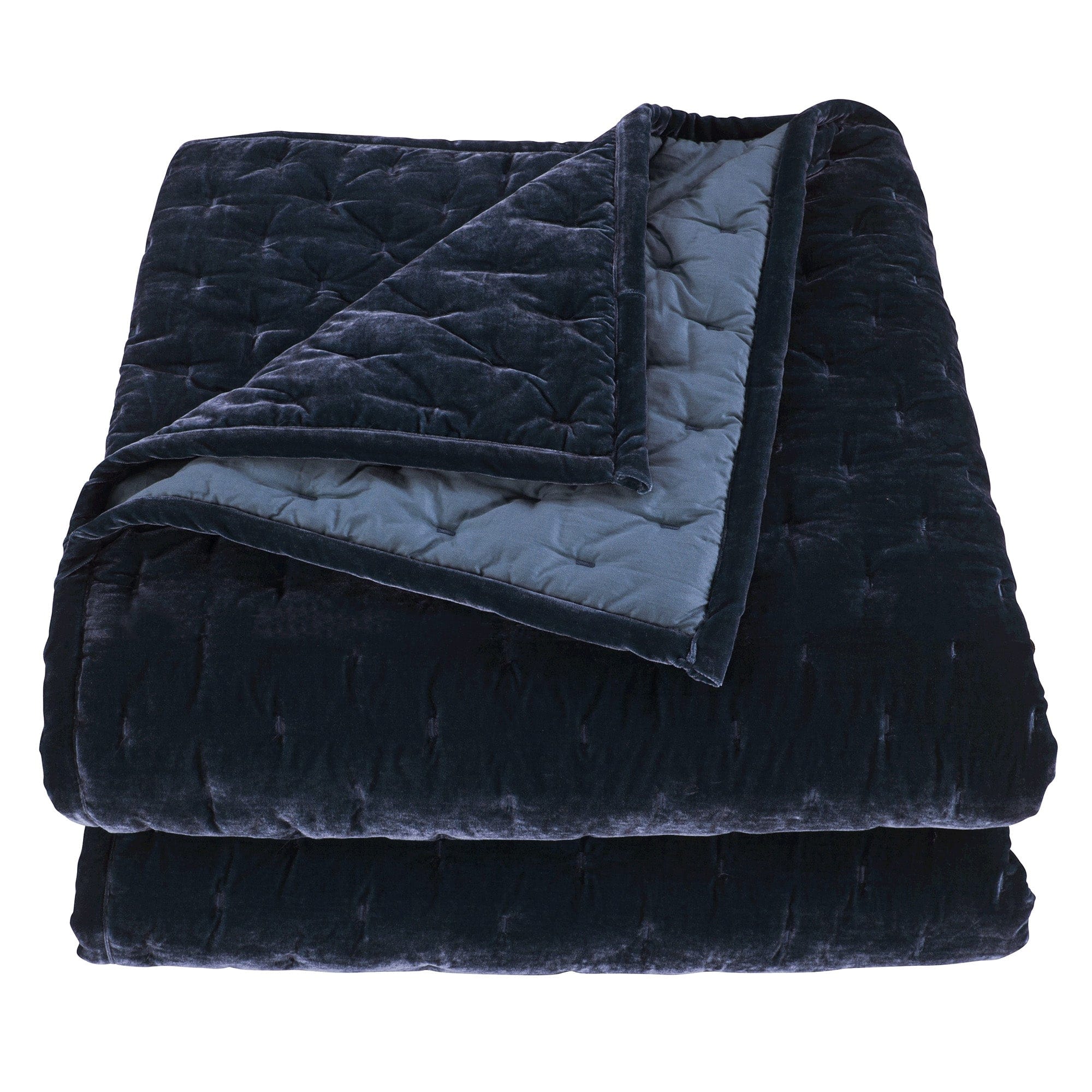 Stella Faux Silk Velvet Pintuck Quilt Set