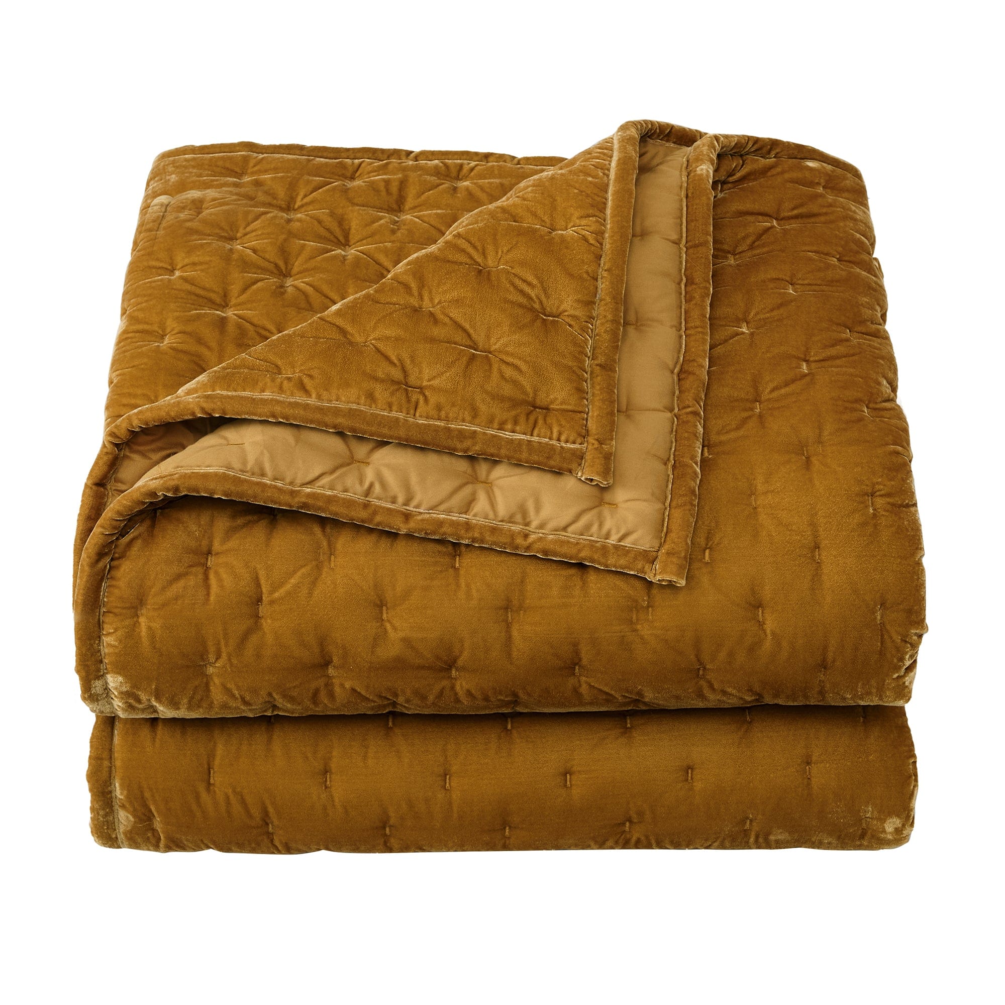 Stella Faux Silk Velvet Pintuck Quilt Set