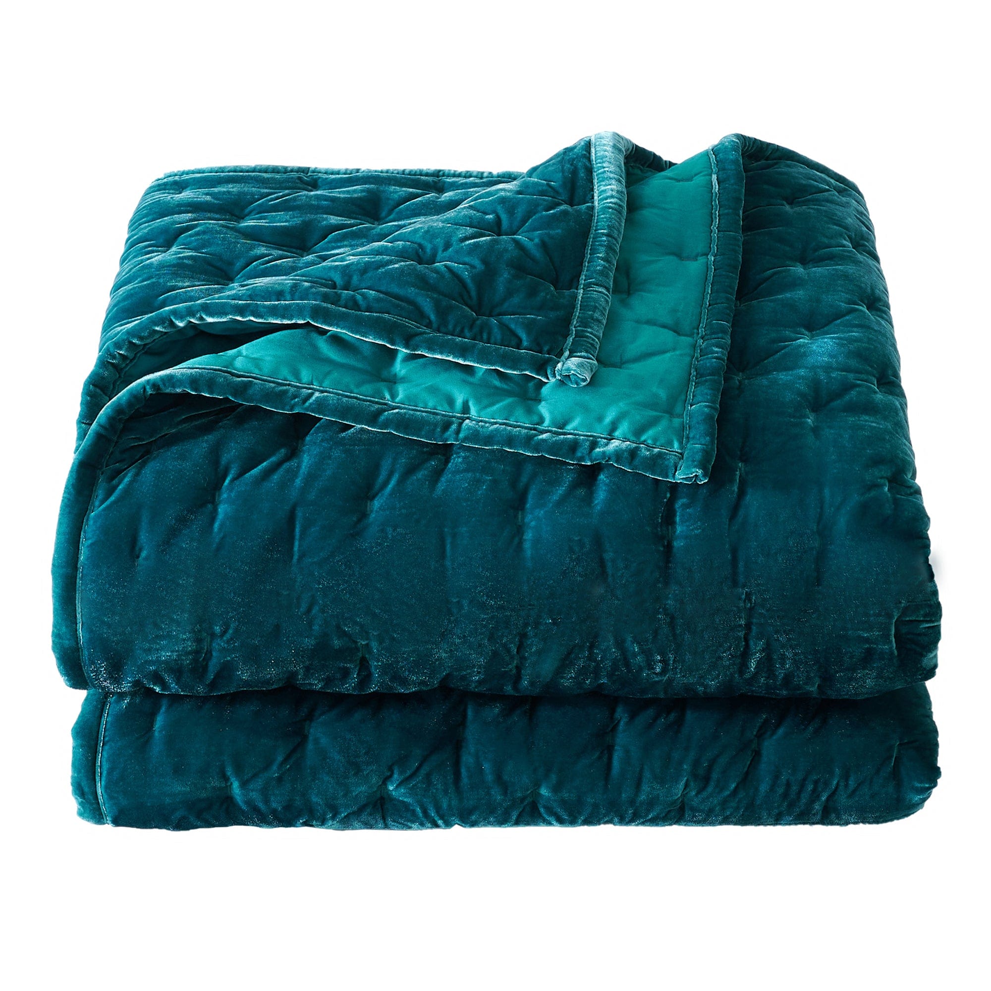 Stella Faux Silk Velvet Pintuck Quilt Set