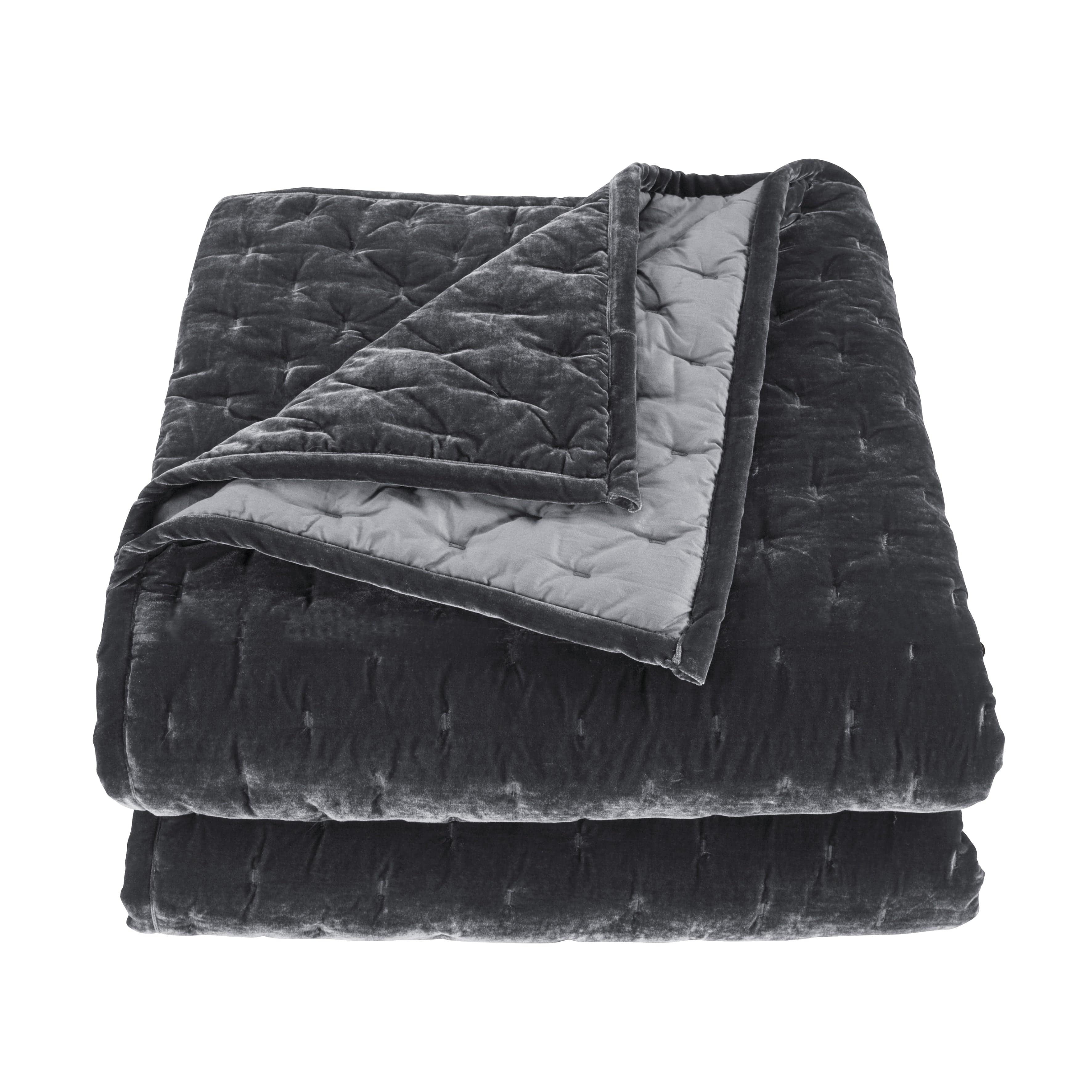 Stella Faux Silk Velvet Pintuck Quilt Set