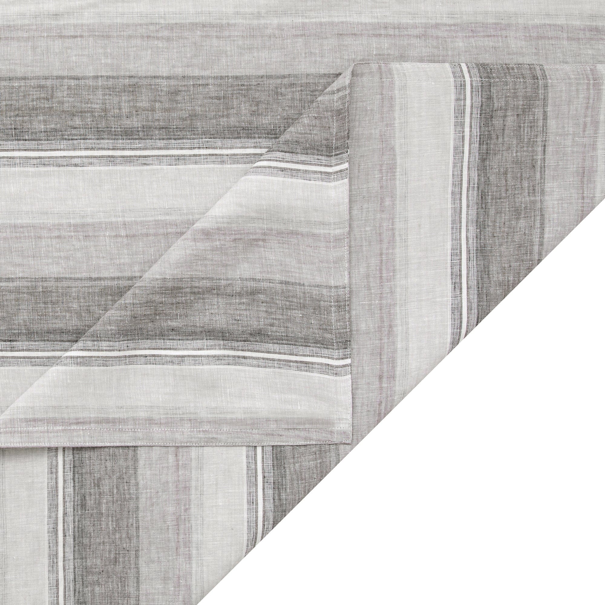 100% French Flax Linen Variegated Stripe Duvet Cover Set