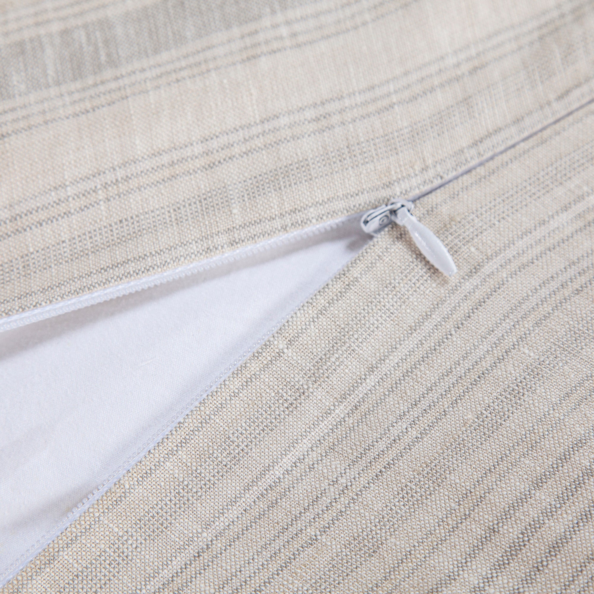 100% French Flax Linen Variegated Stripe Duvet Cover Set