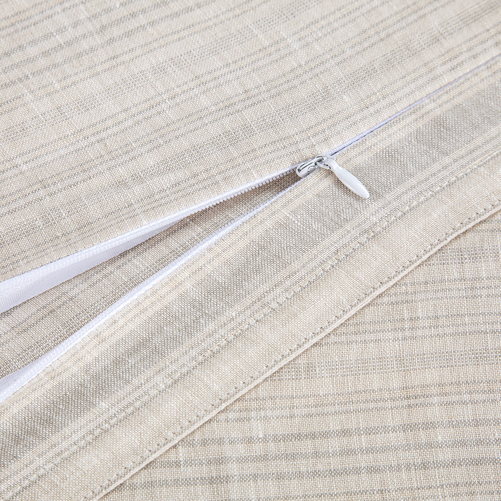 100% French Flax Linen Variegated Stripe Duvet Cover Set