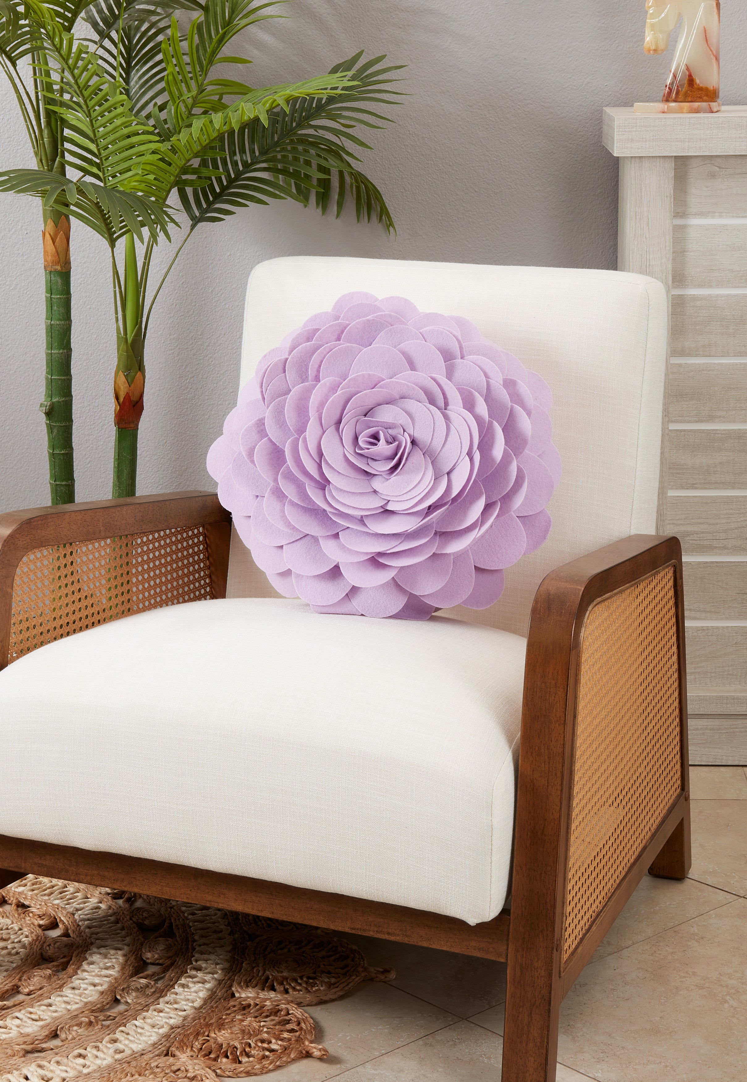 Flower Design Throw Pillow