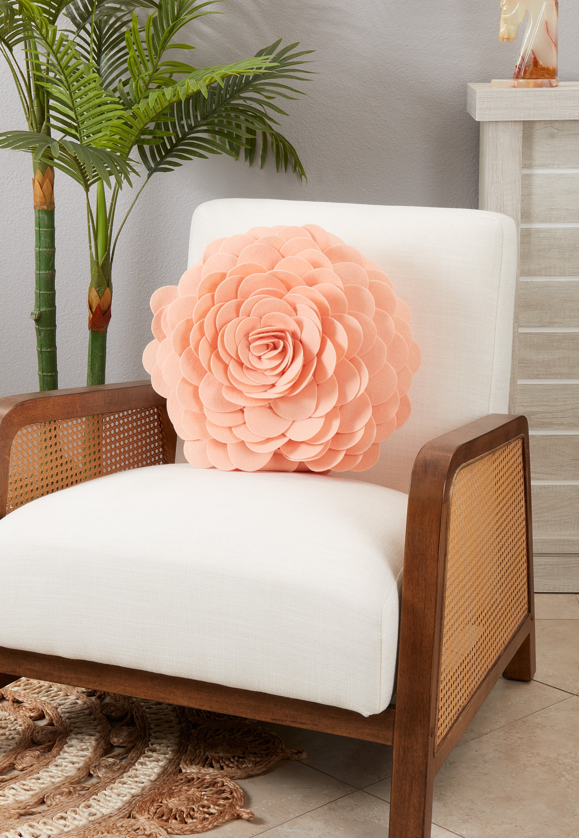 Flower Design Throw Pillow