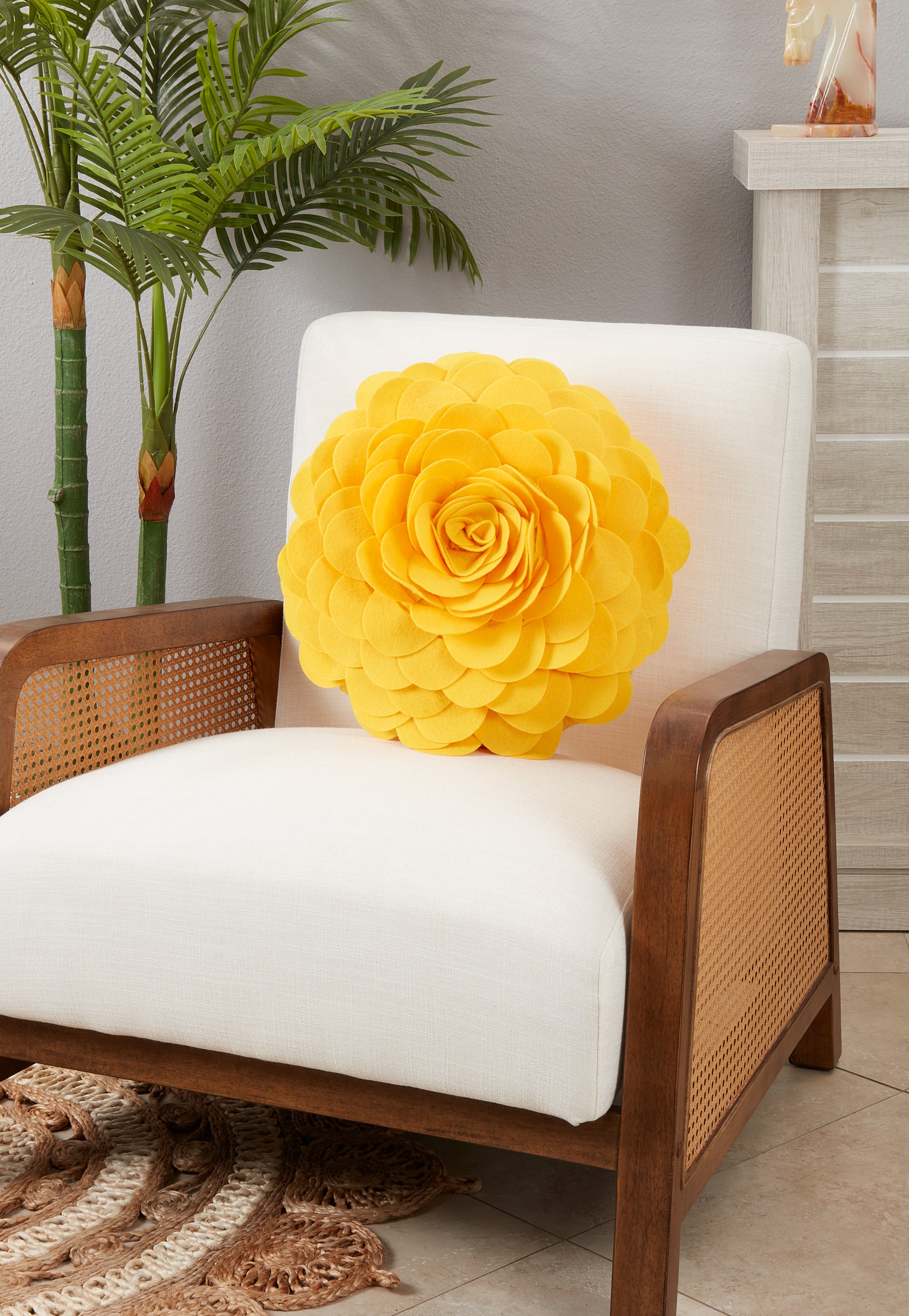 Flower Design Throw Pillow