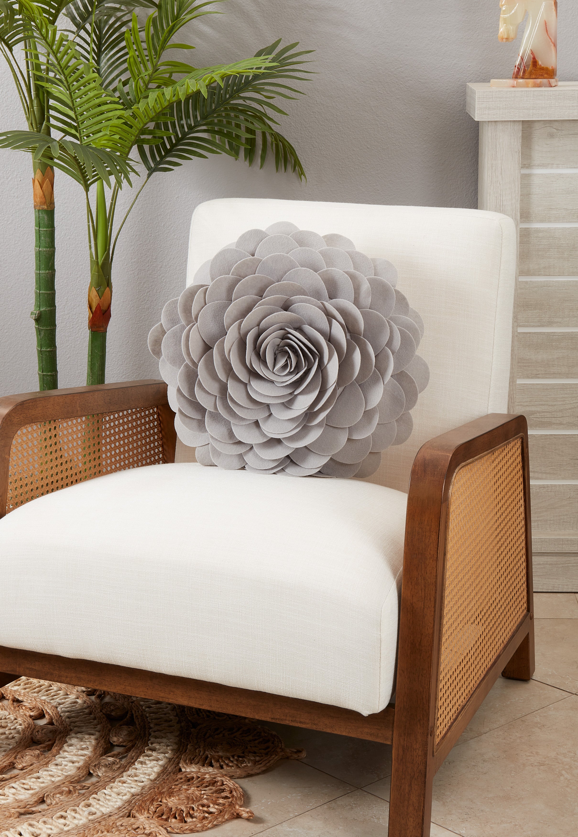 Flower Design Throw Pillow