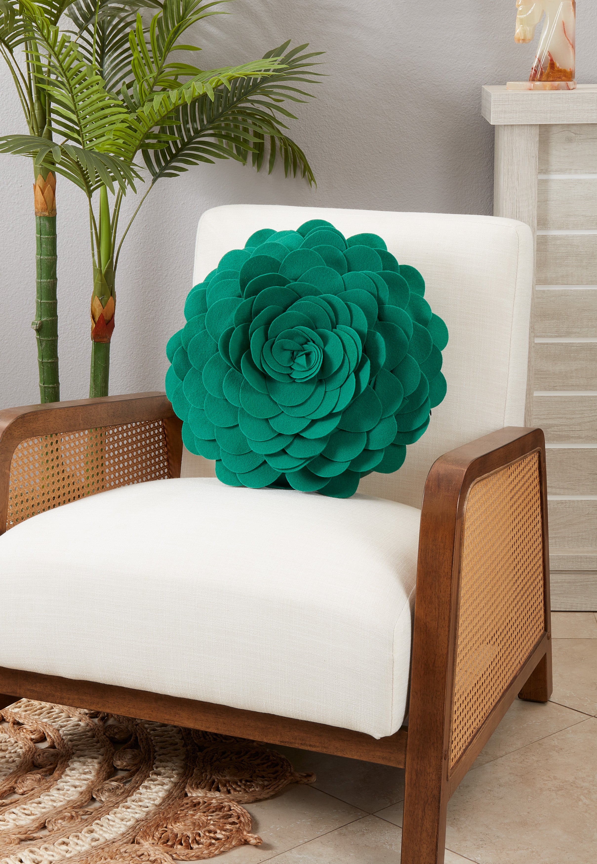 Flower Design Throw Pillow