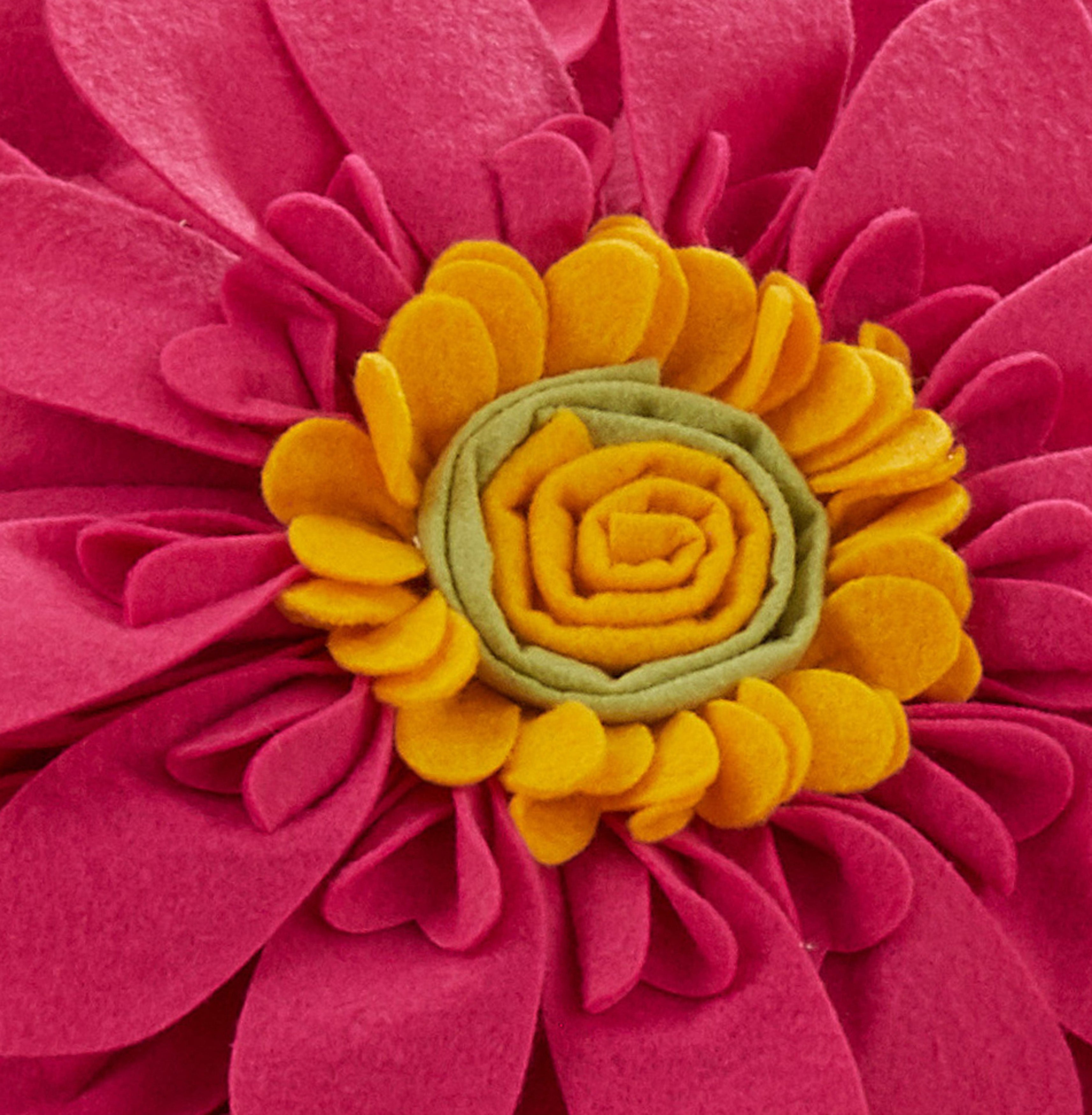 Felt Flower Throw Pillow