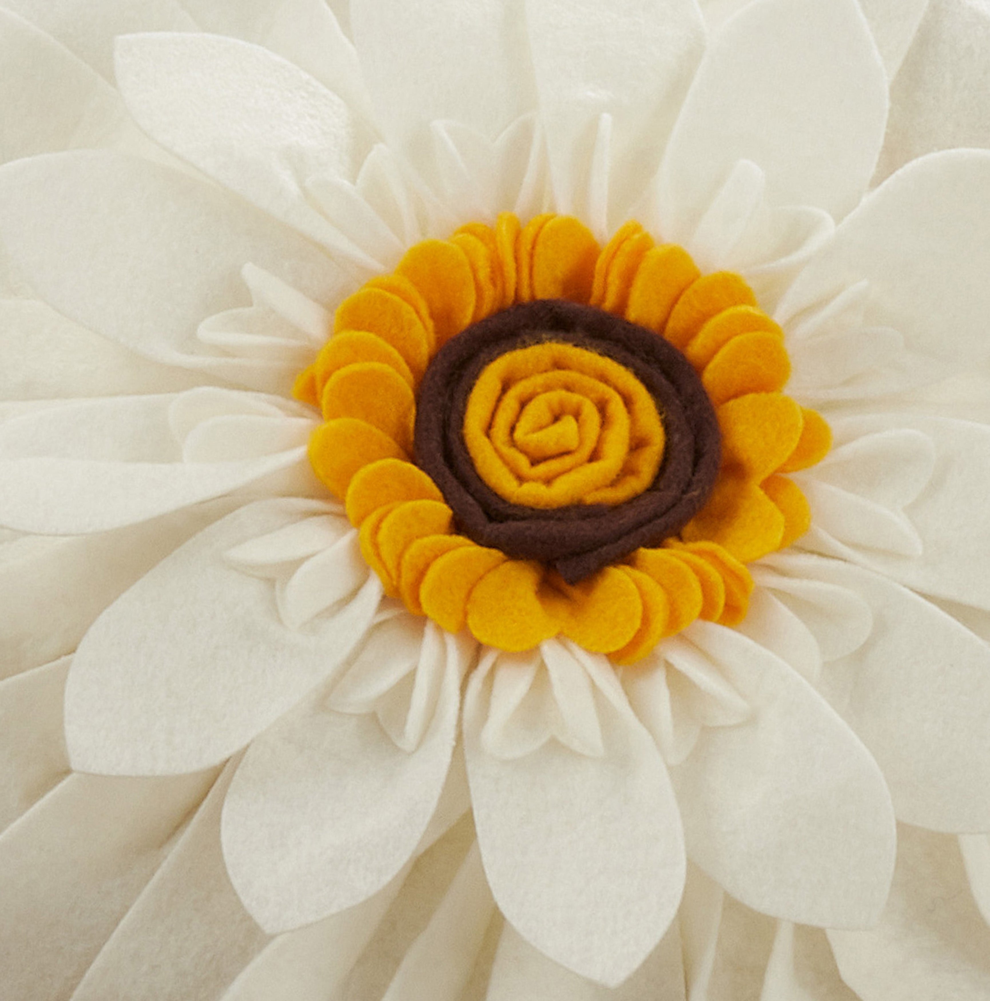 Felt Flower Throw Pillow